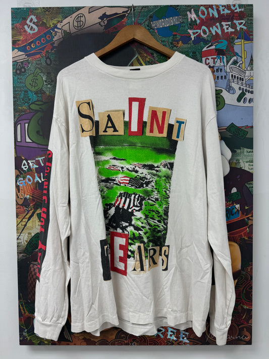 Saint Michael Denim Tears LS White Multi New XL No Tags