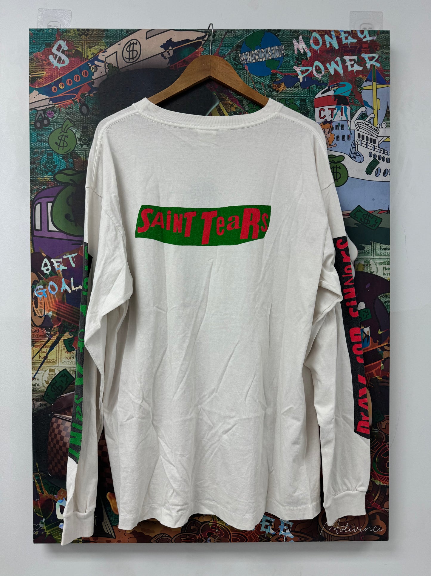 Saint Michael Denim Tears LS White Multi New XL No Tags