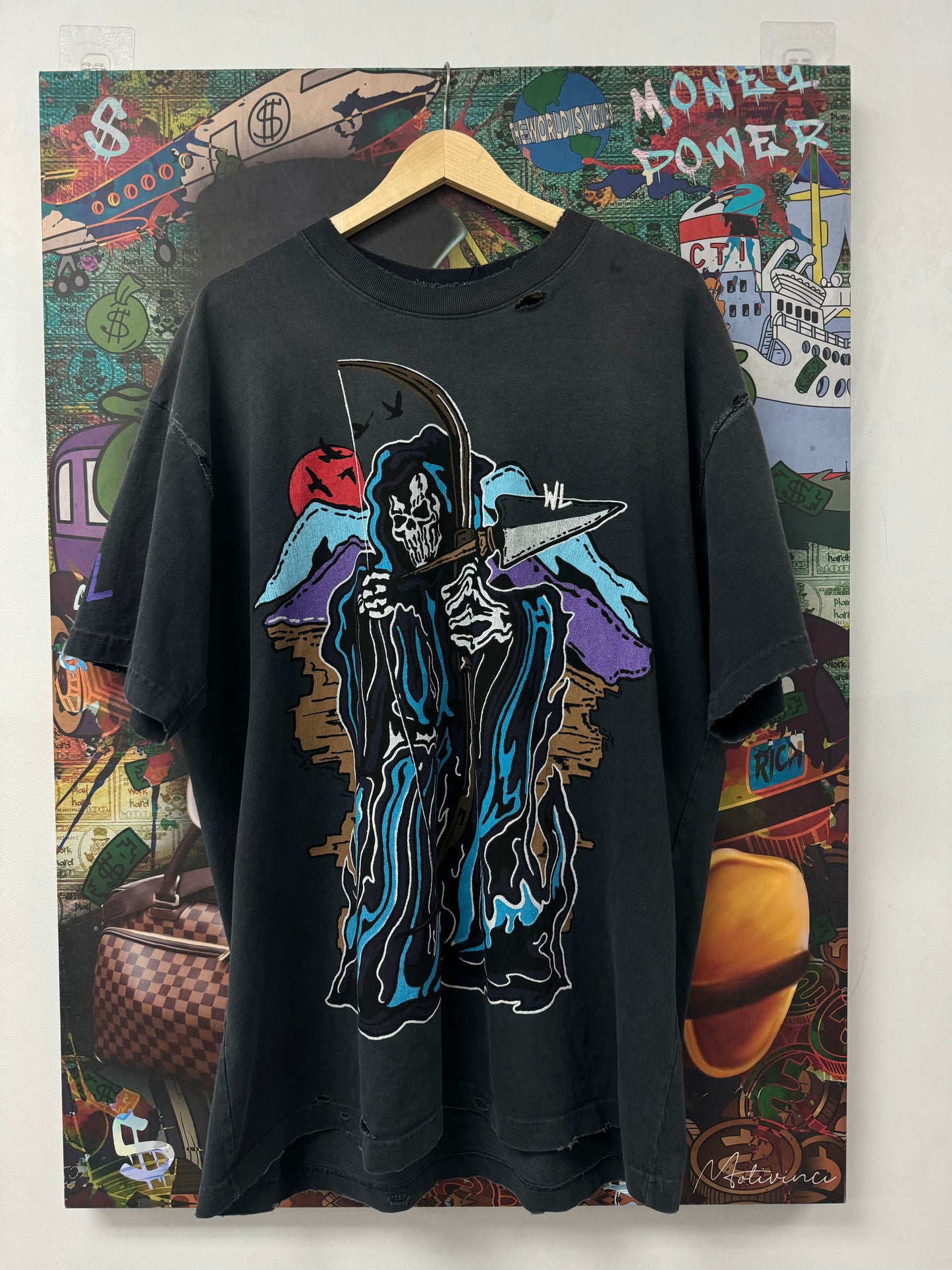 Warren Lotas Tee Grey Distressed Used XL N/A