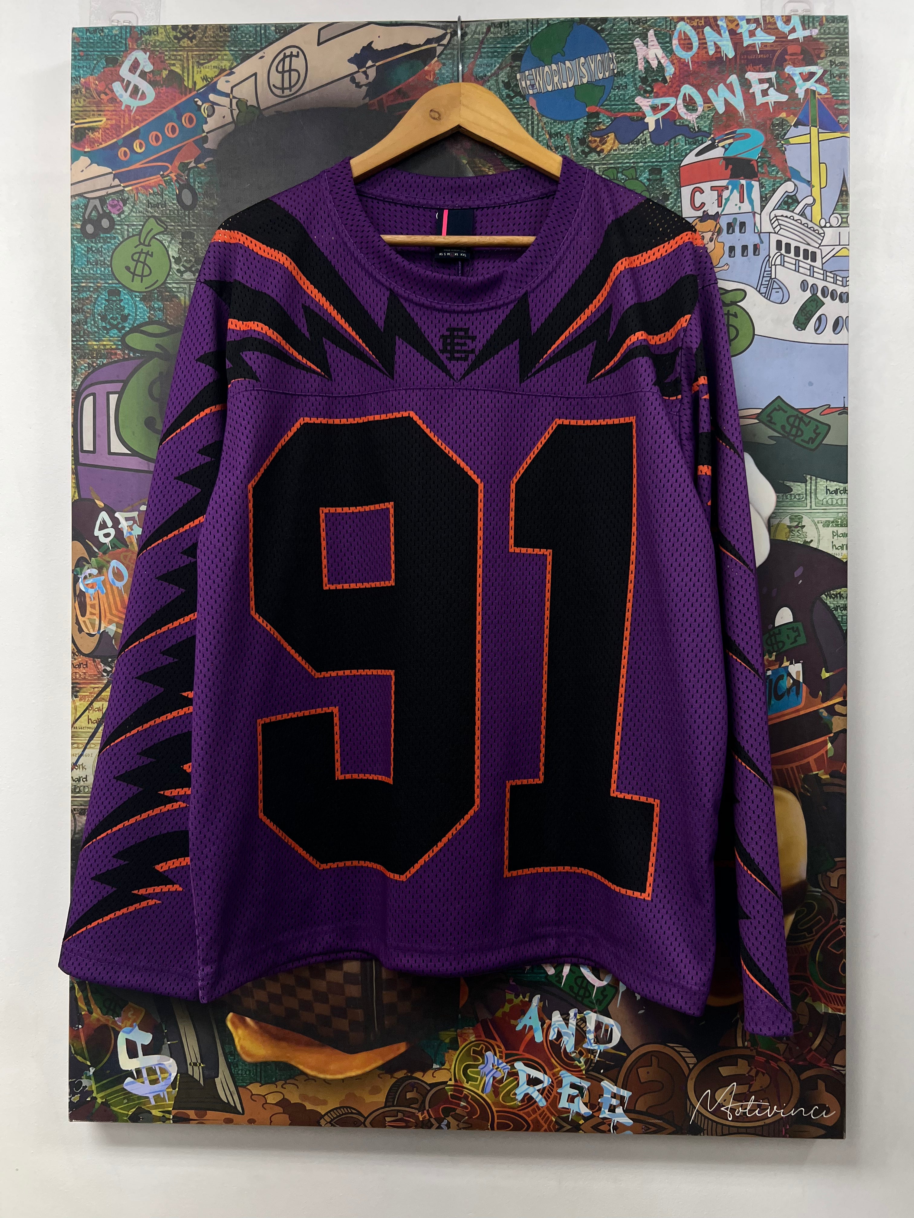 Eric Emanuel Purple Black Thunderbolt Jersey