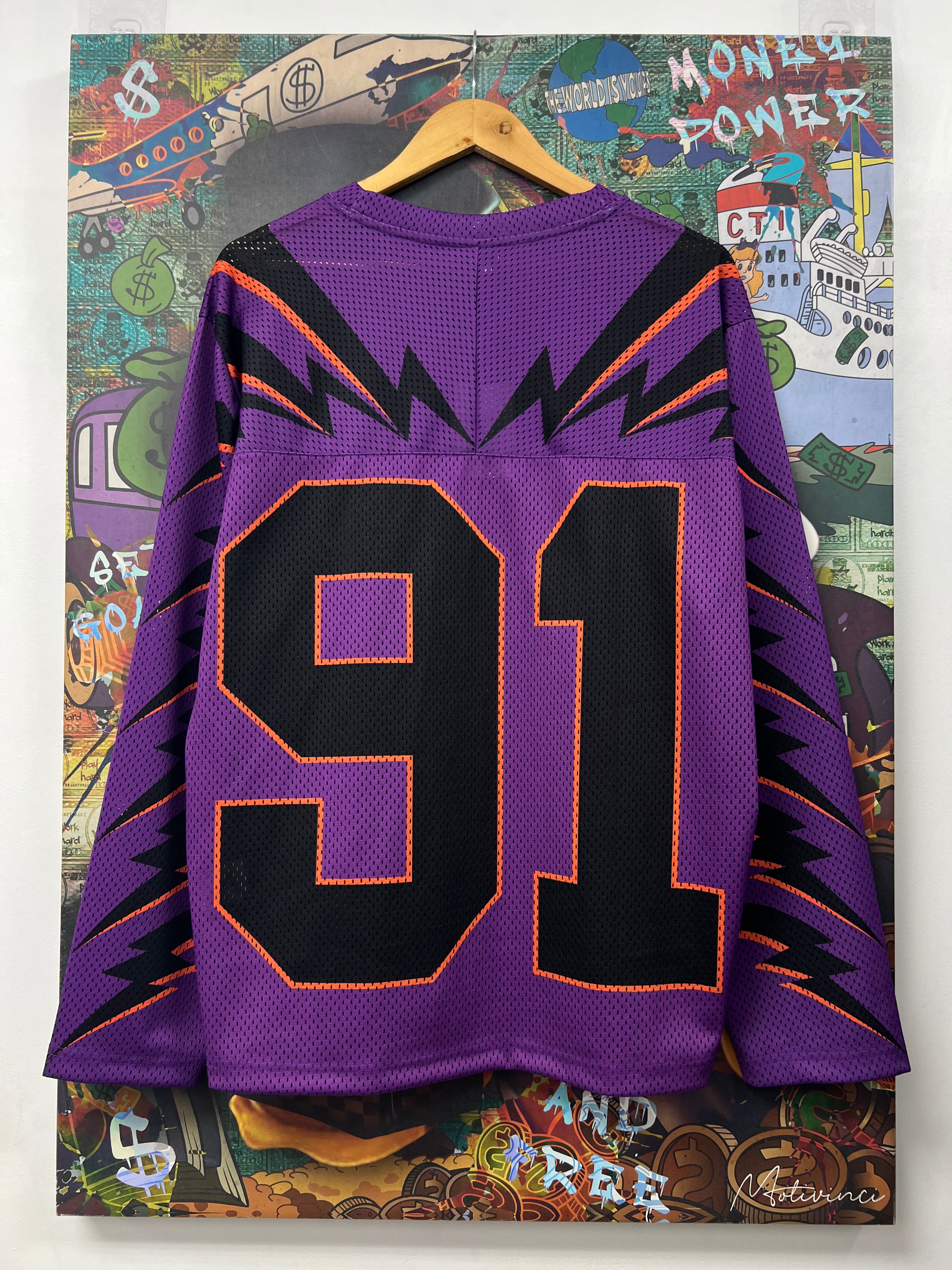 Eric Emanuel Purple Black Thunderbolt Jersey