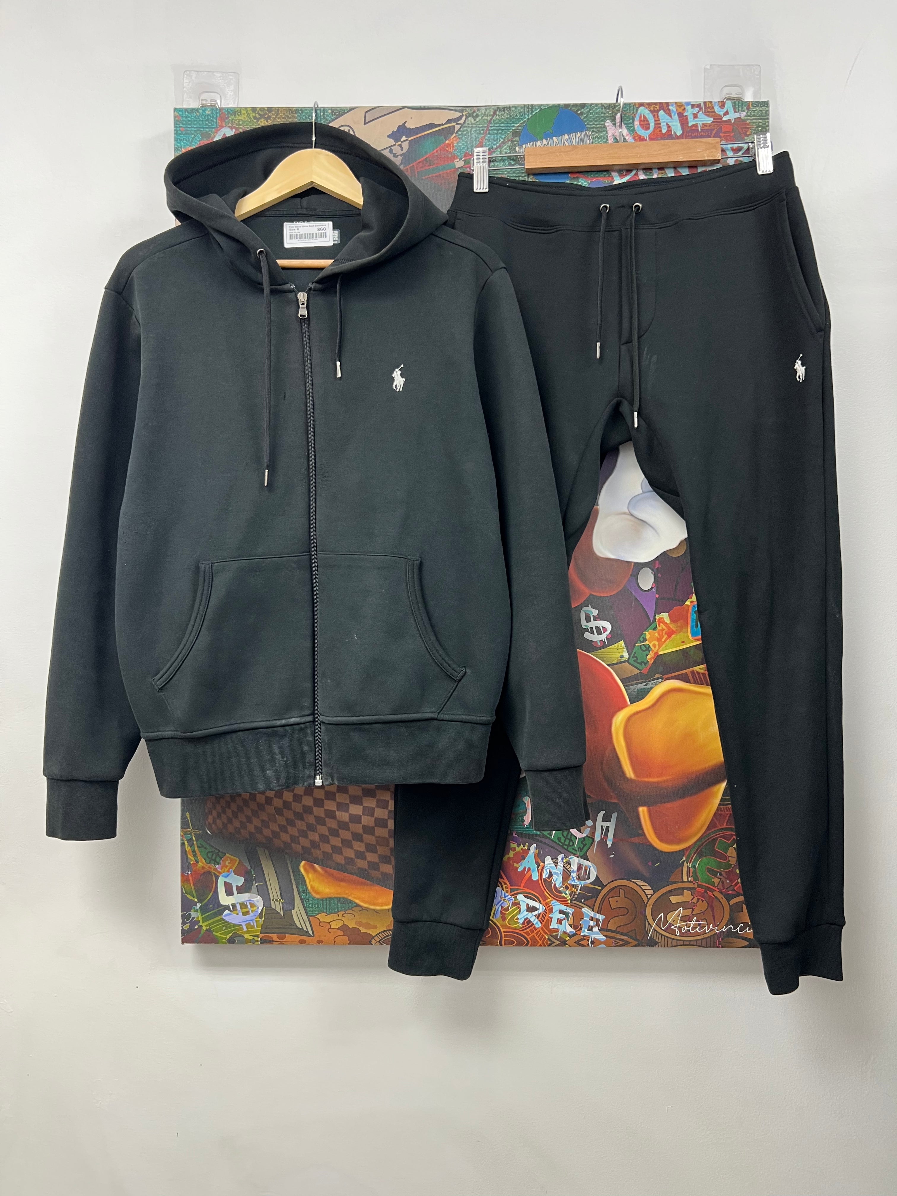 Polo Black White Tech Sweatsuit