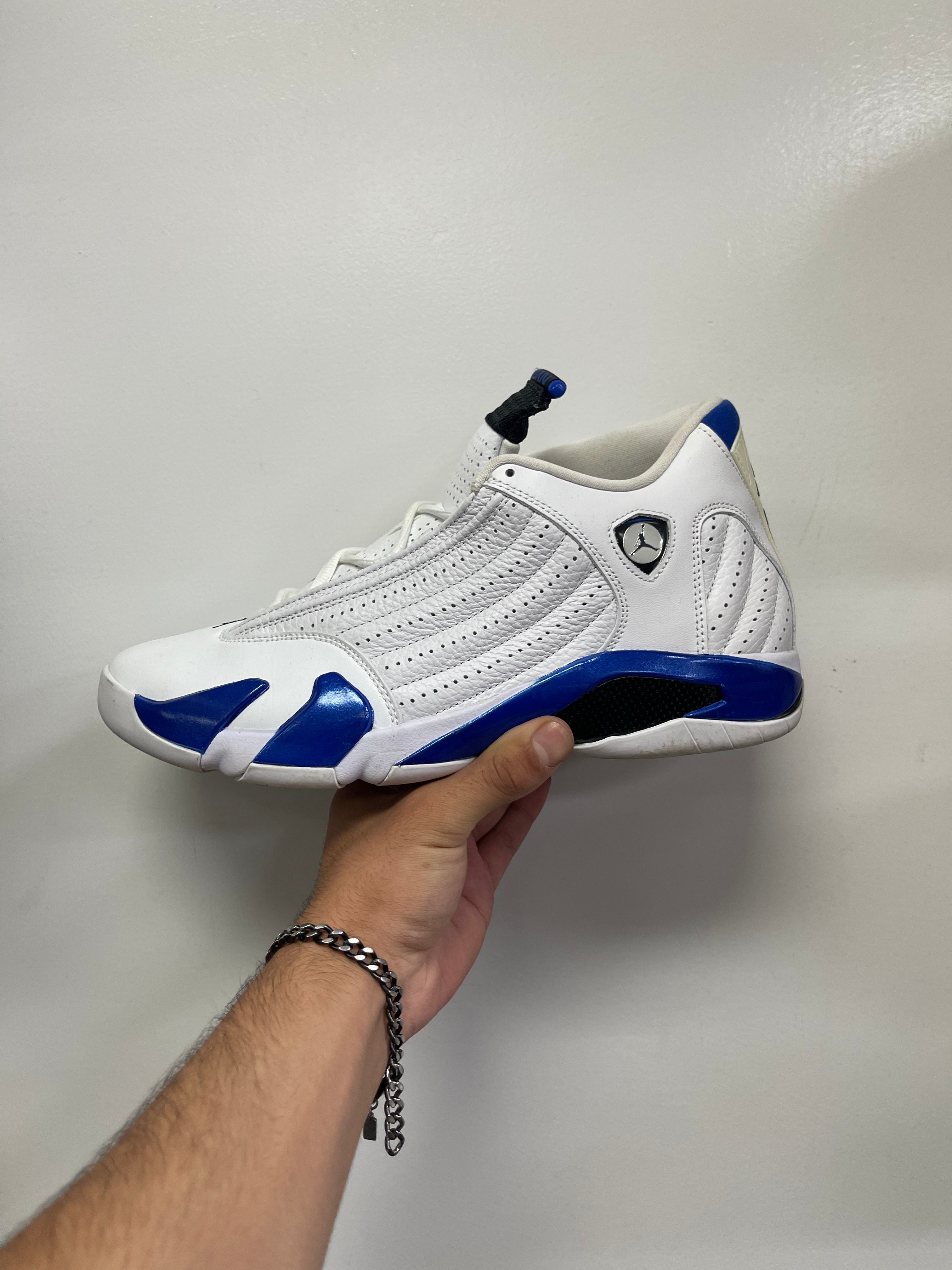 Jordan 14 White Hyper Royal Sneakers