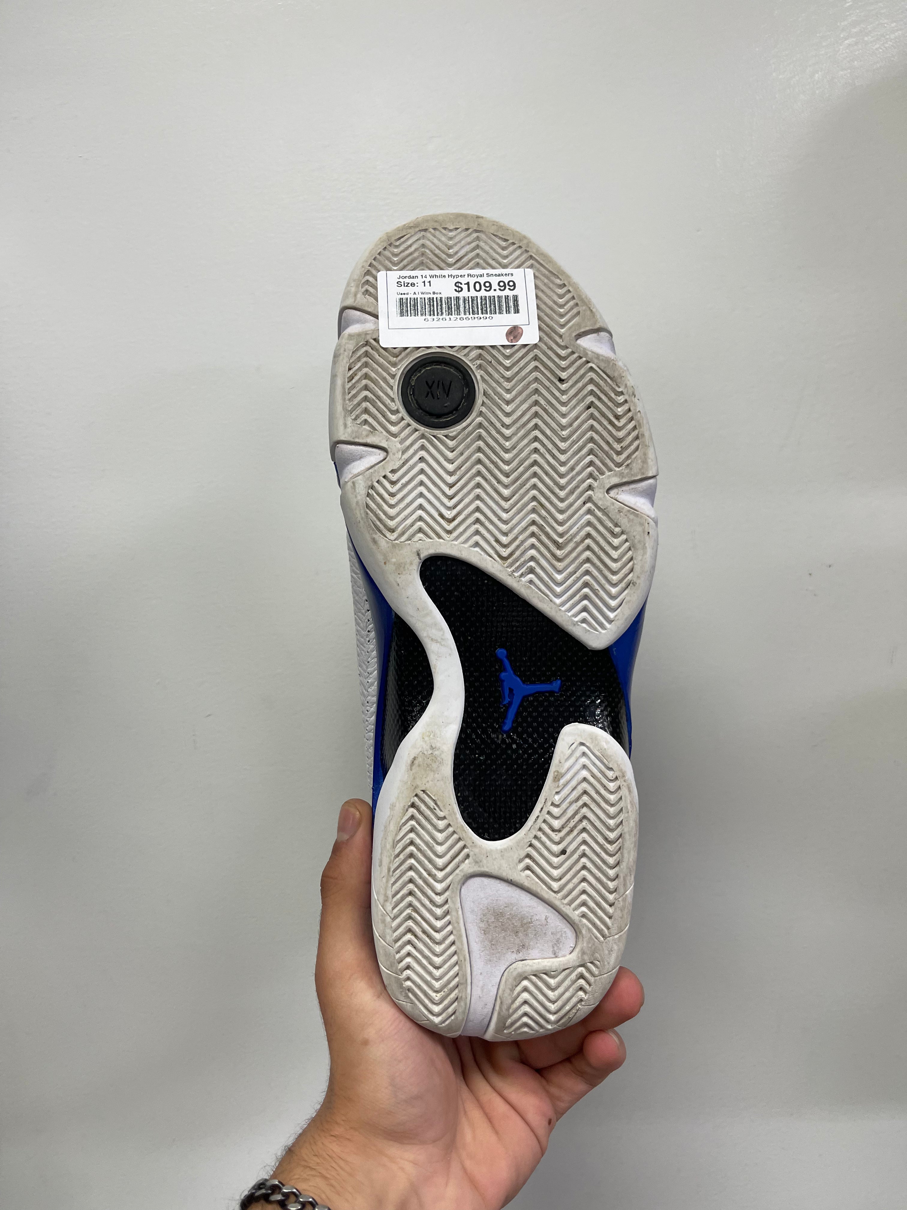 Jordan 14 White Hyper Royal Sneakers