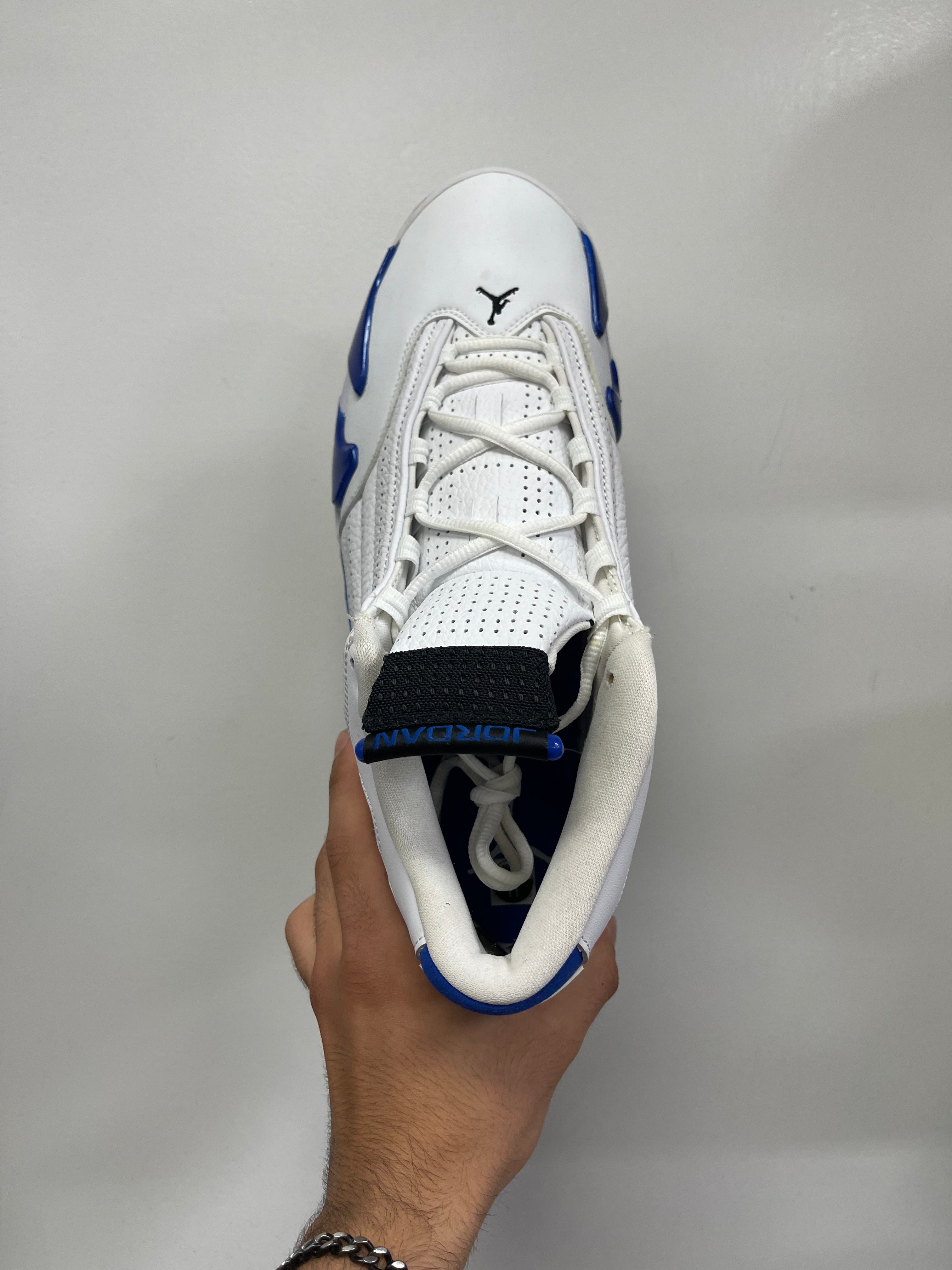 Jordan 14 White Hyper Royal Sneakers
