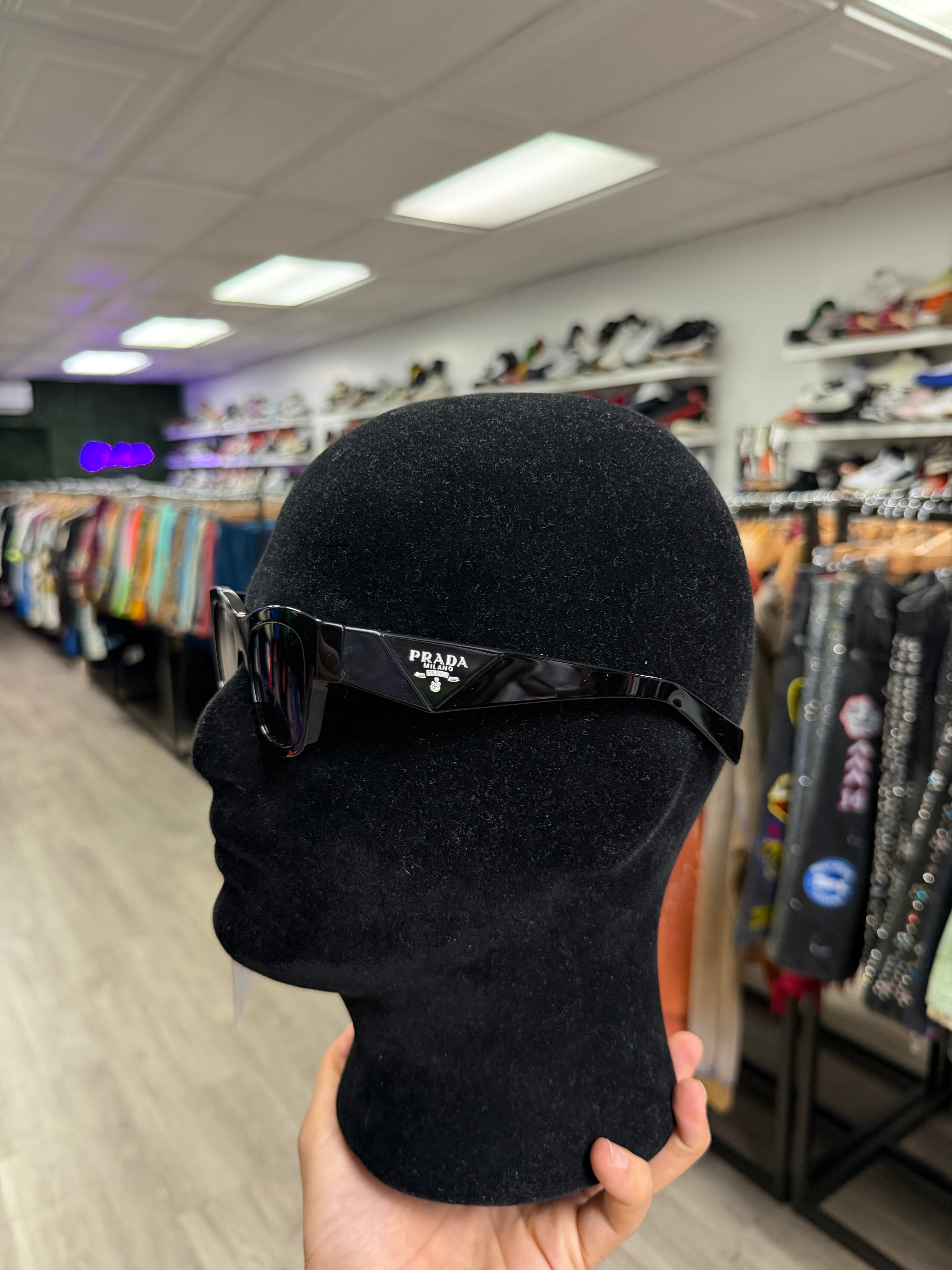 Prada Black Triangle Logo Sunglasses