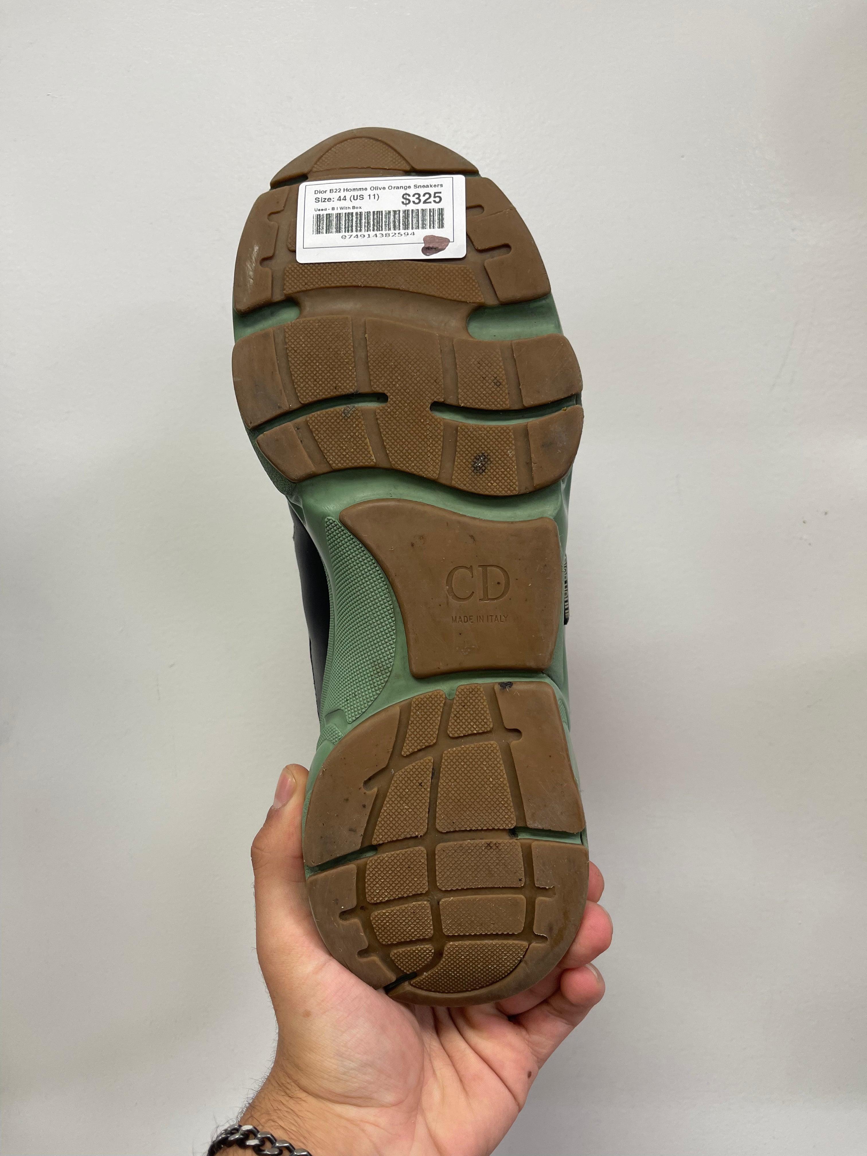 Dior B22 Homme Olive Orange Sneakers