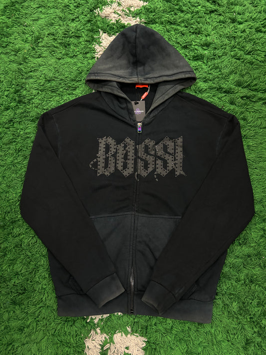 Bossi Rhinestone Zip Up Black Used Small N/A