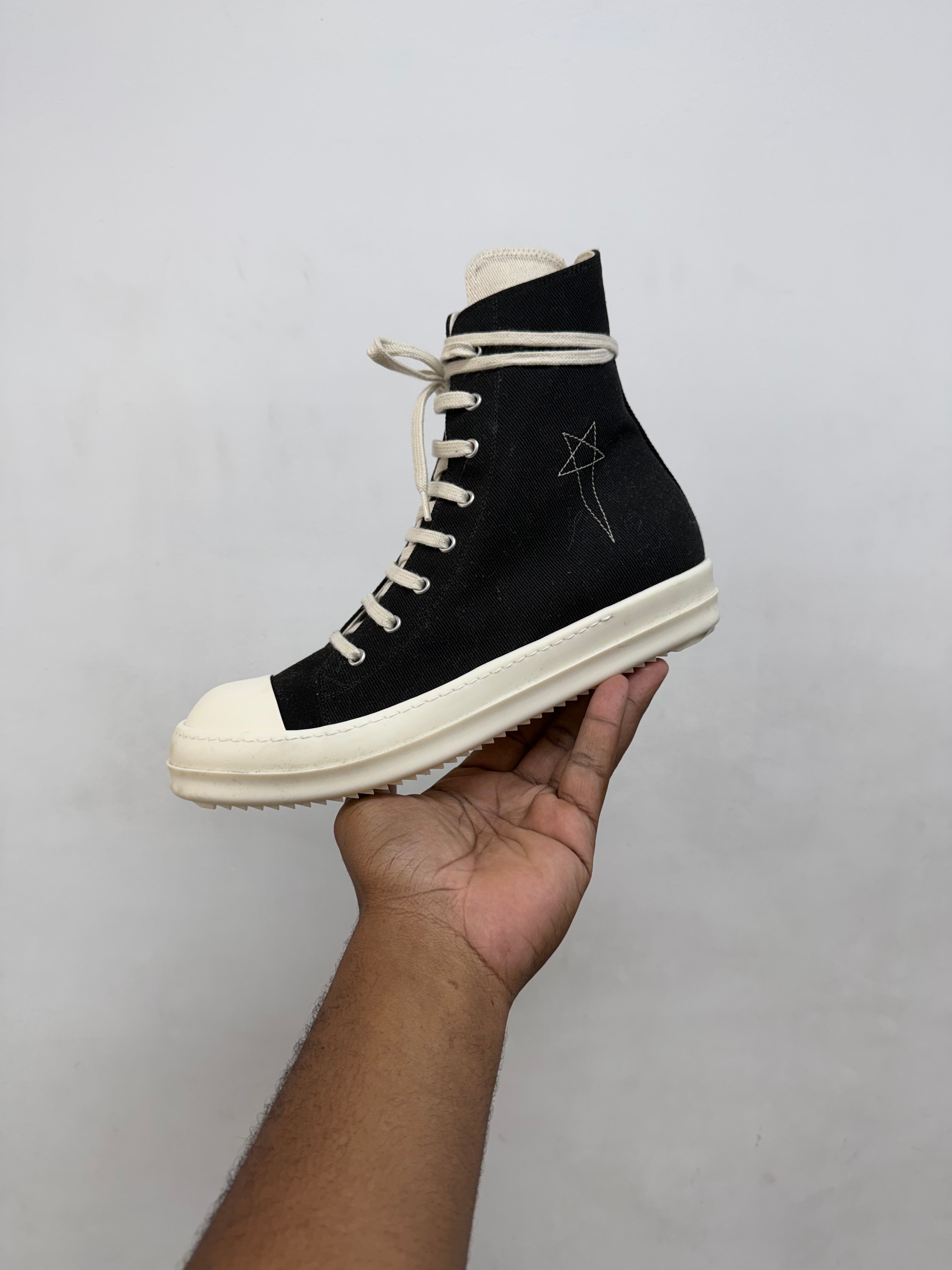 Rick Owens DRKSHDW Black Pentagram Ramone  High Sneakers
