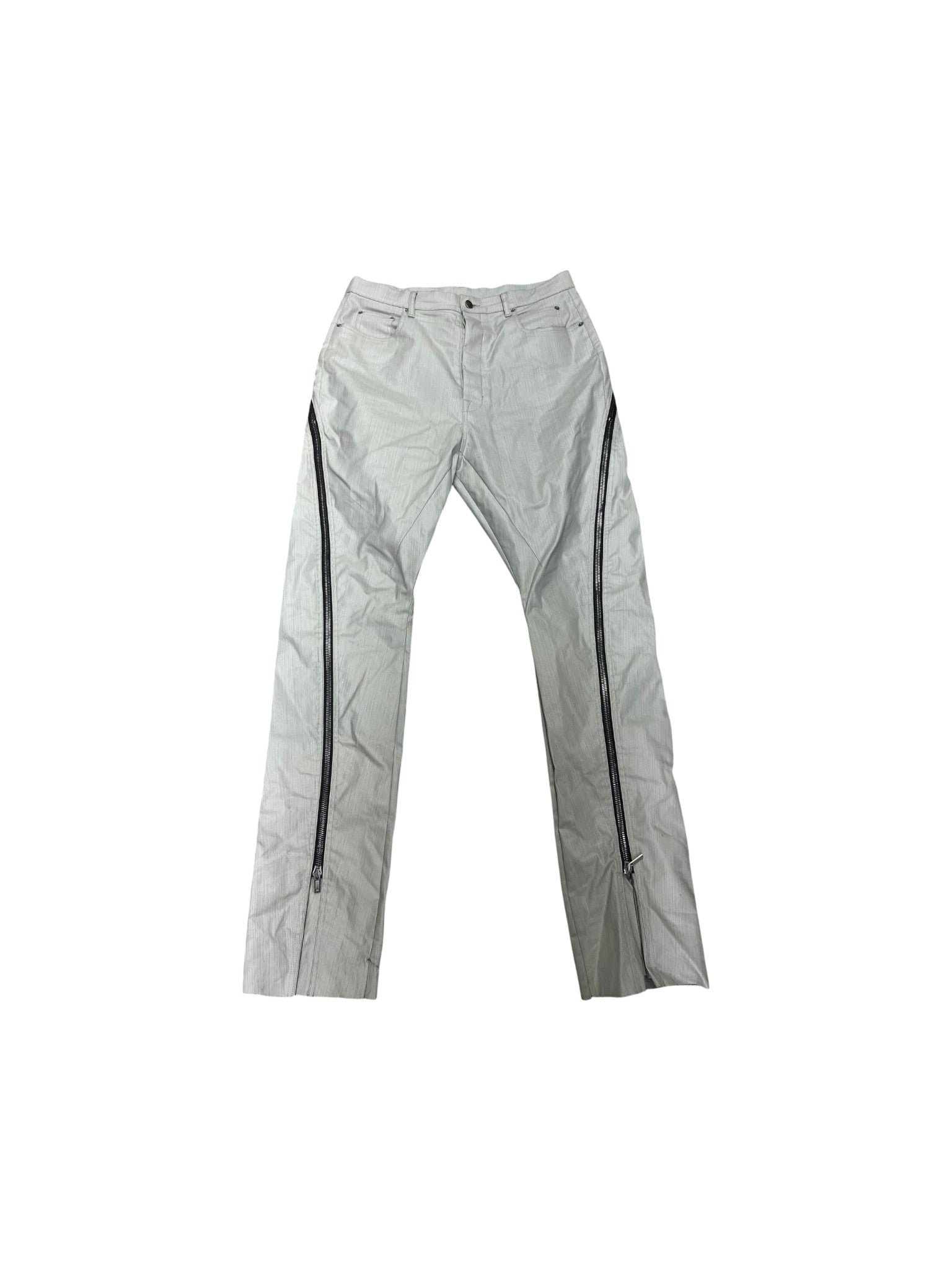Rick Owens Bolan Zipper White Jeans