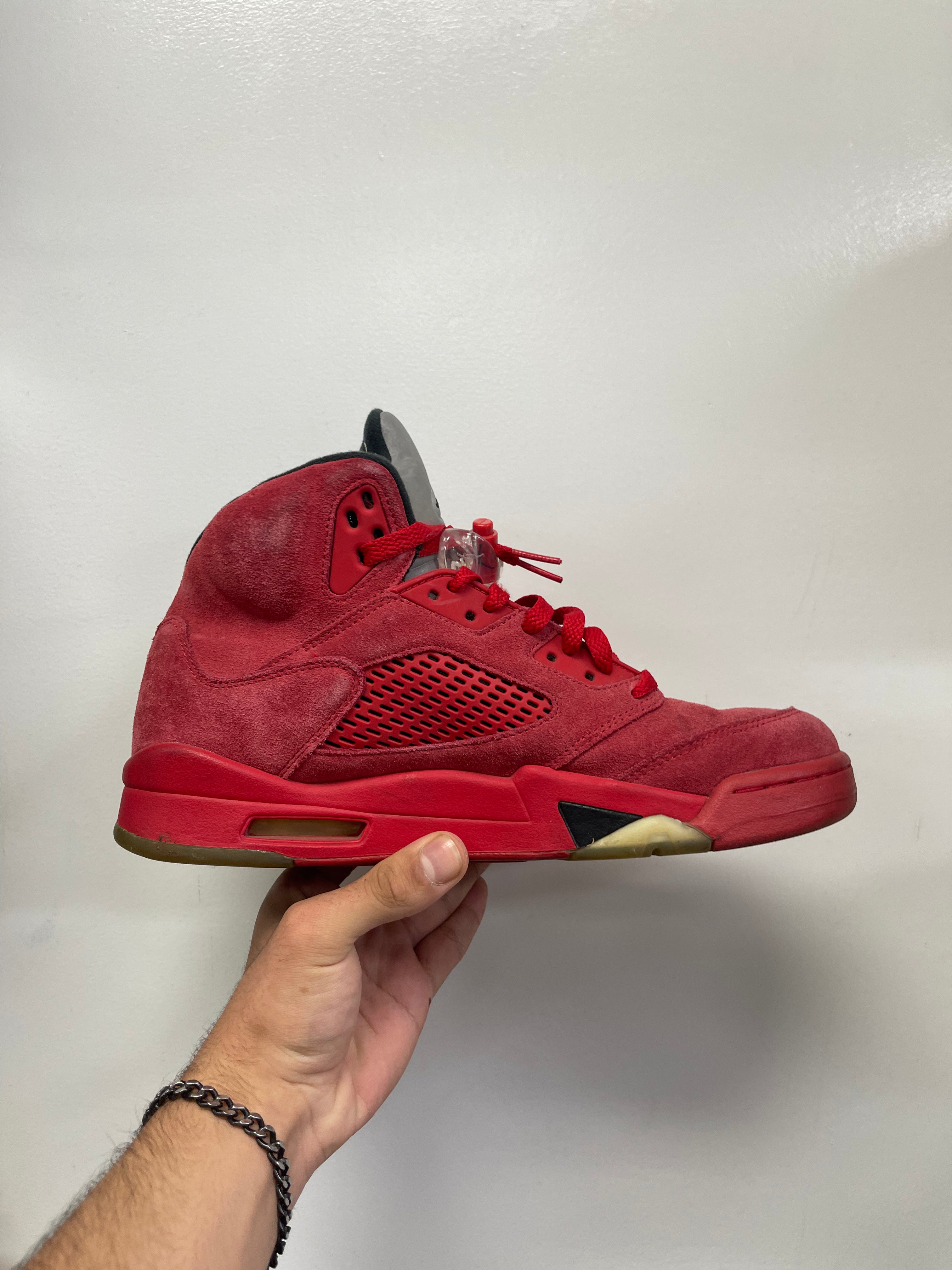Jordan 5 Red Suede Sneakers