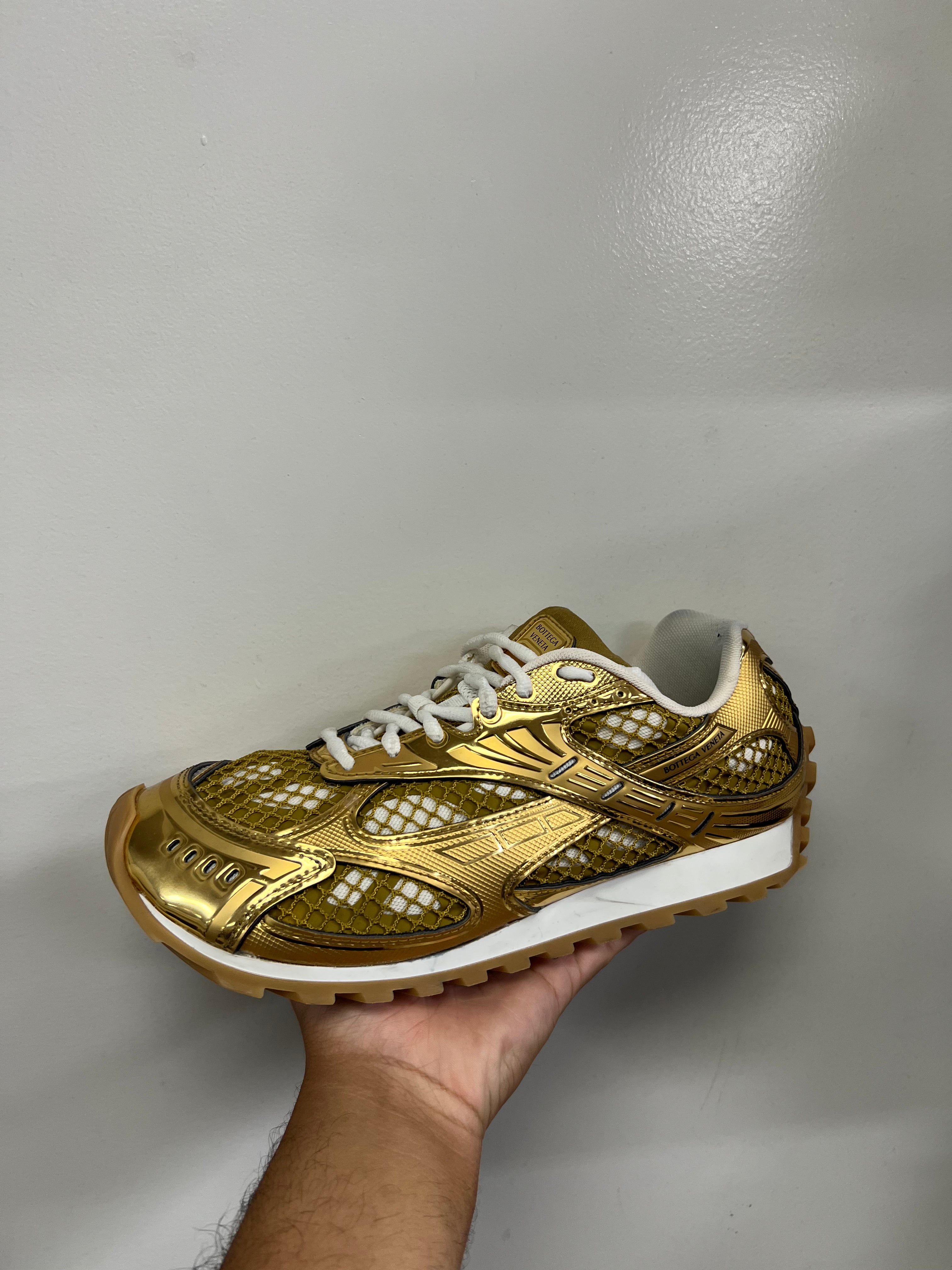 Bottega Veneta Gold Orbits Sneakers