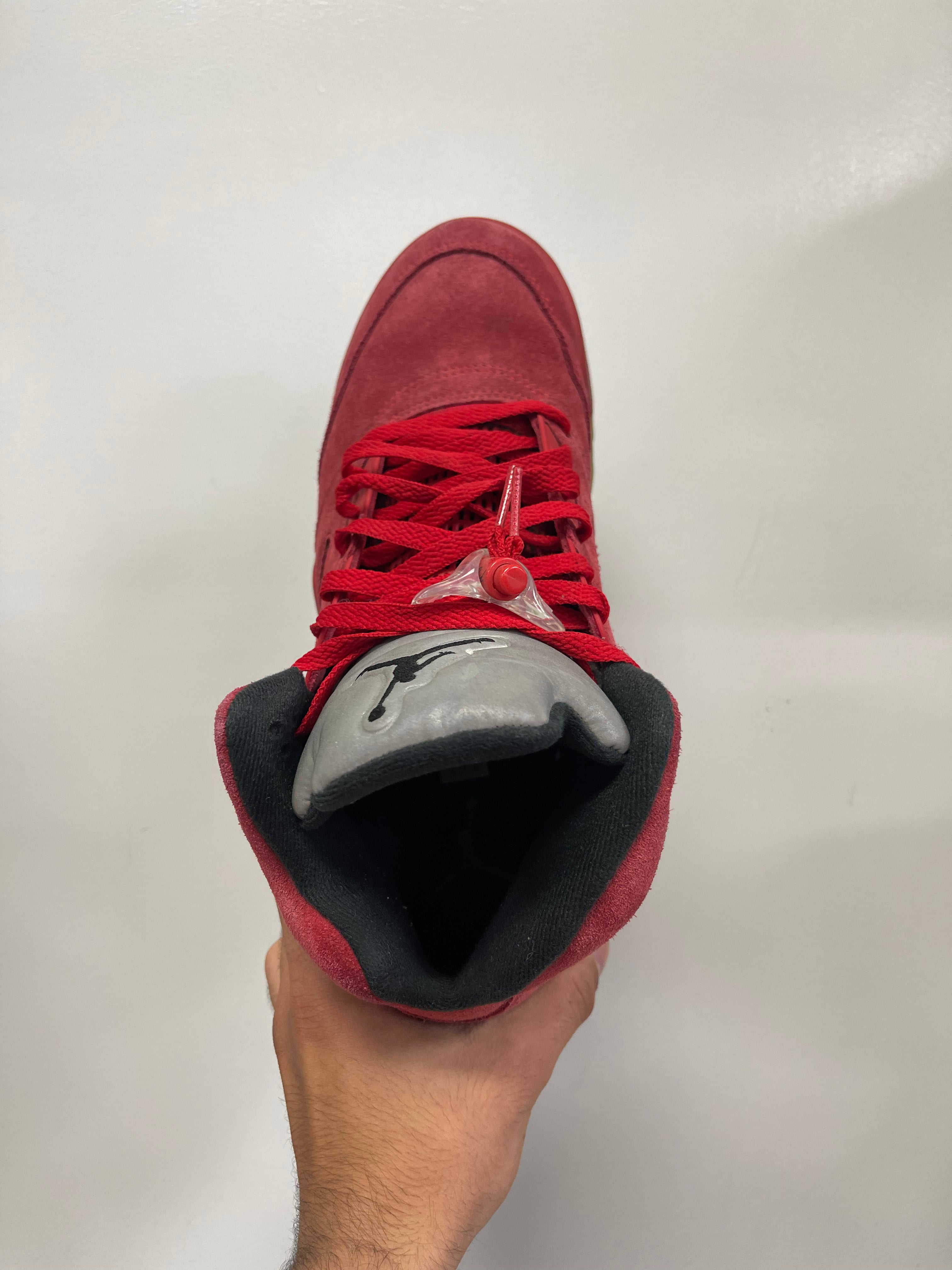 Jordan 5 Red Suede Sneakers