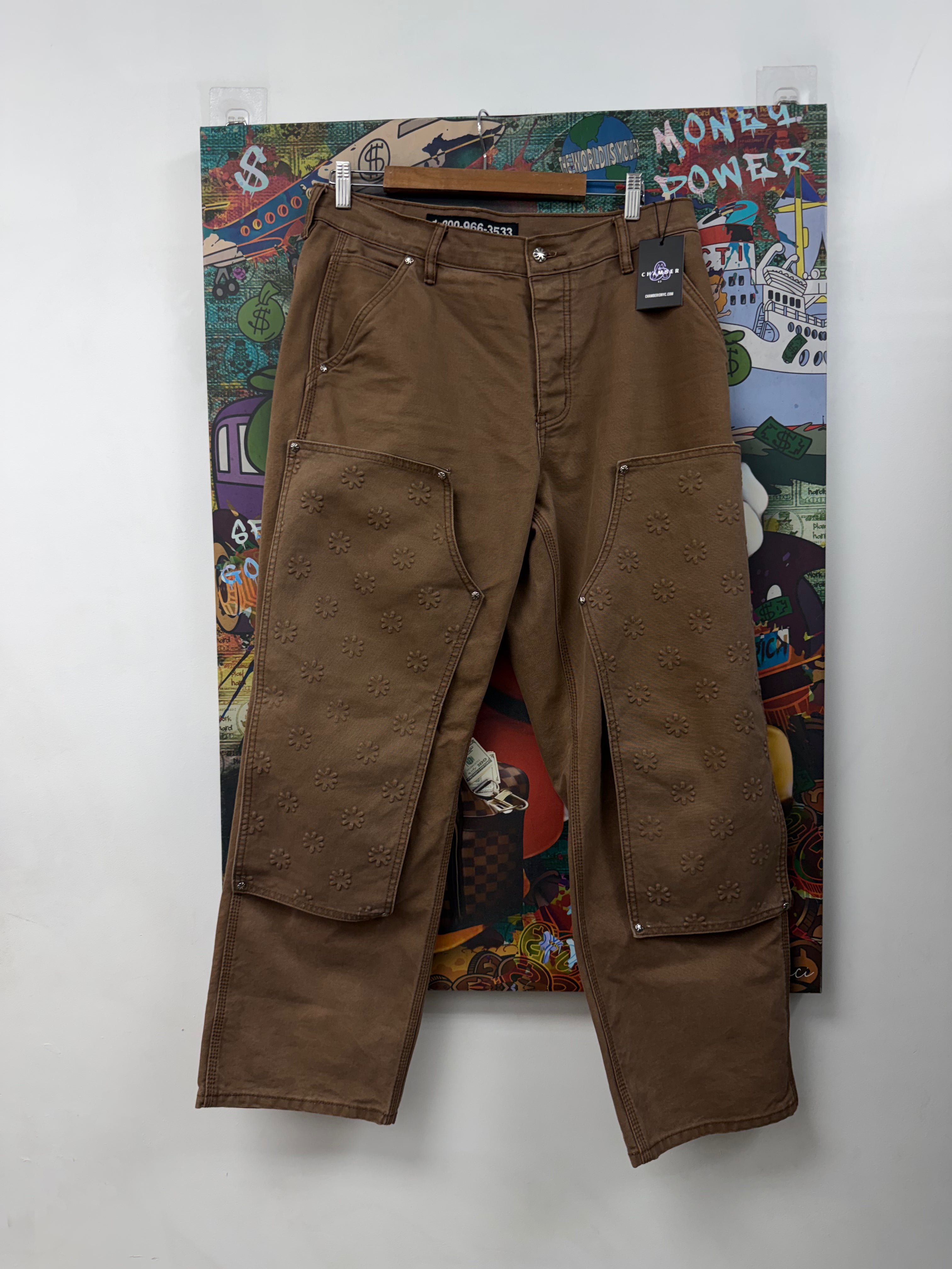 LOST SHDWS Brown Carpenter Double Knee Jeans