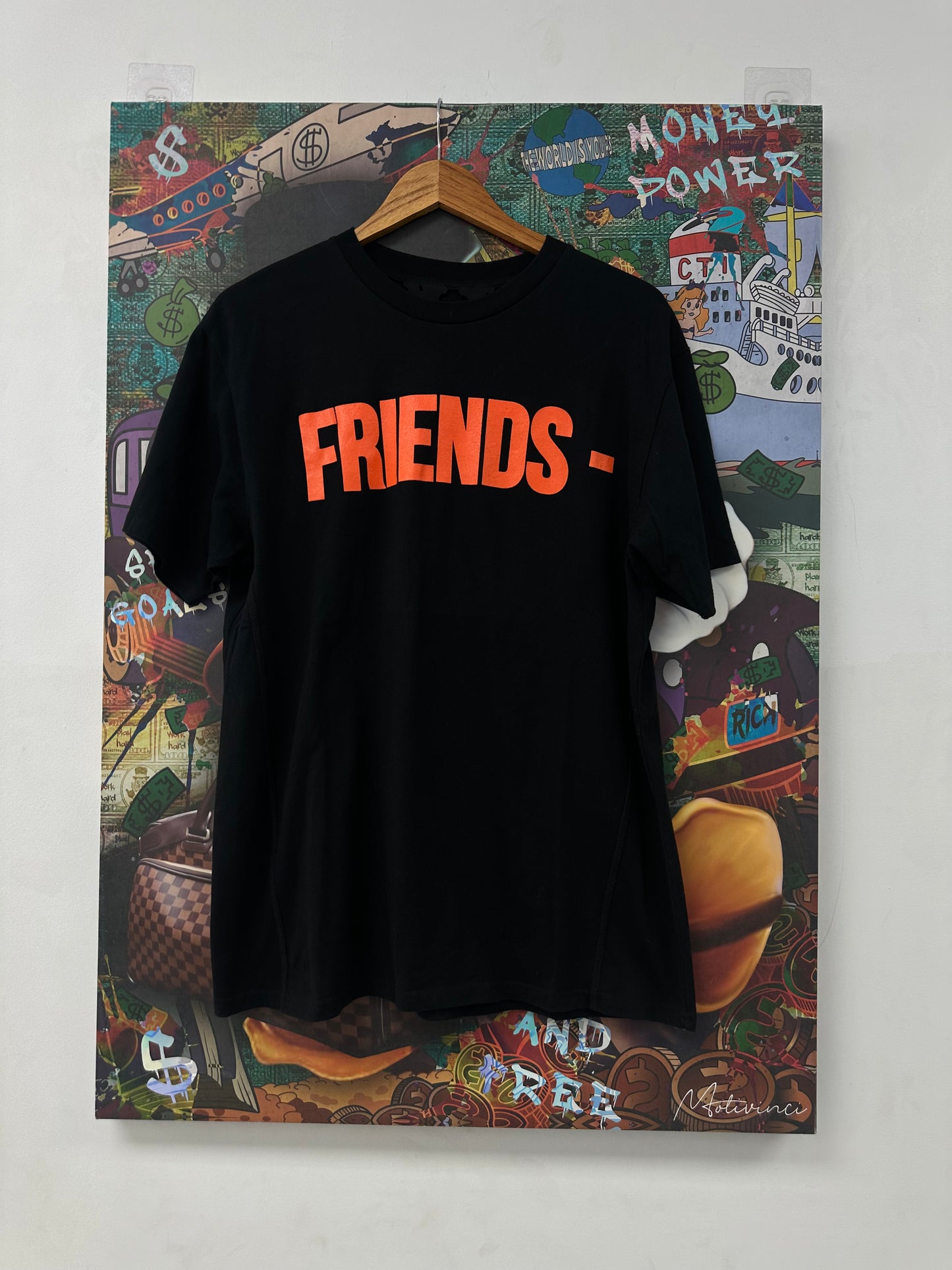 Vlone Black Orange Friends Tee Used Medium N/A