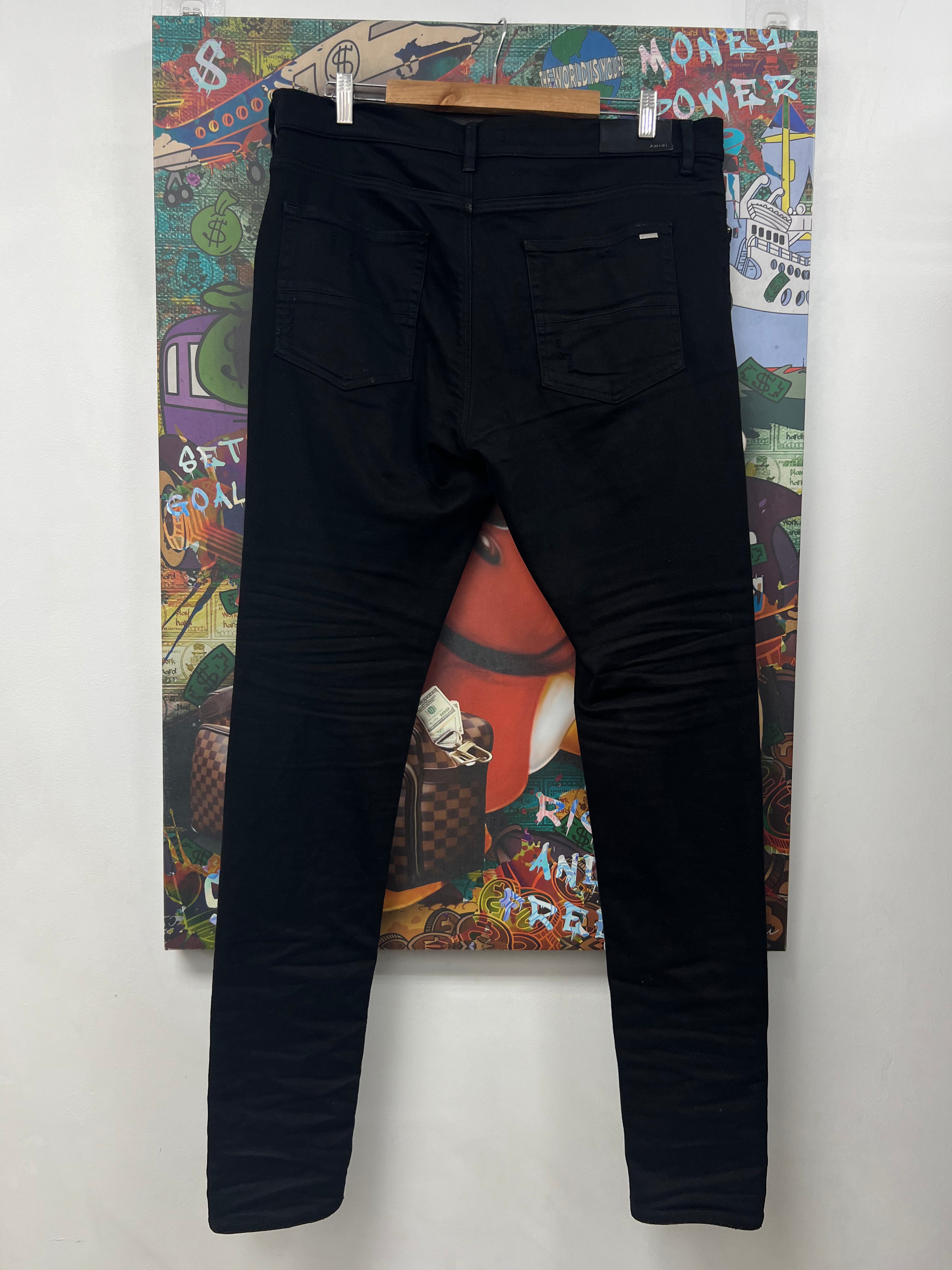 Amiri MX1 Black Black Patch Jeans