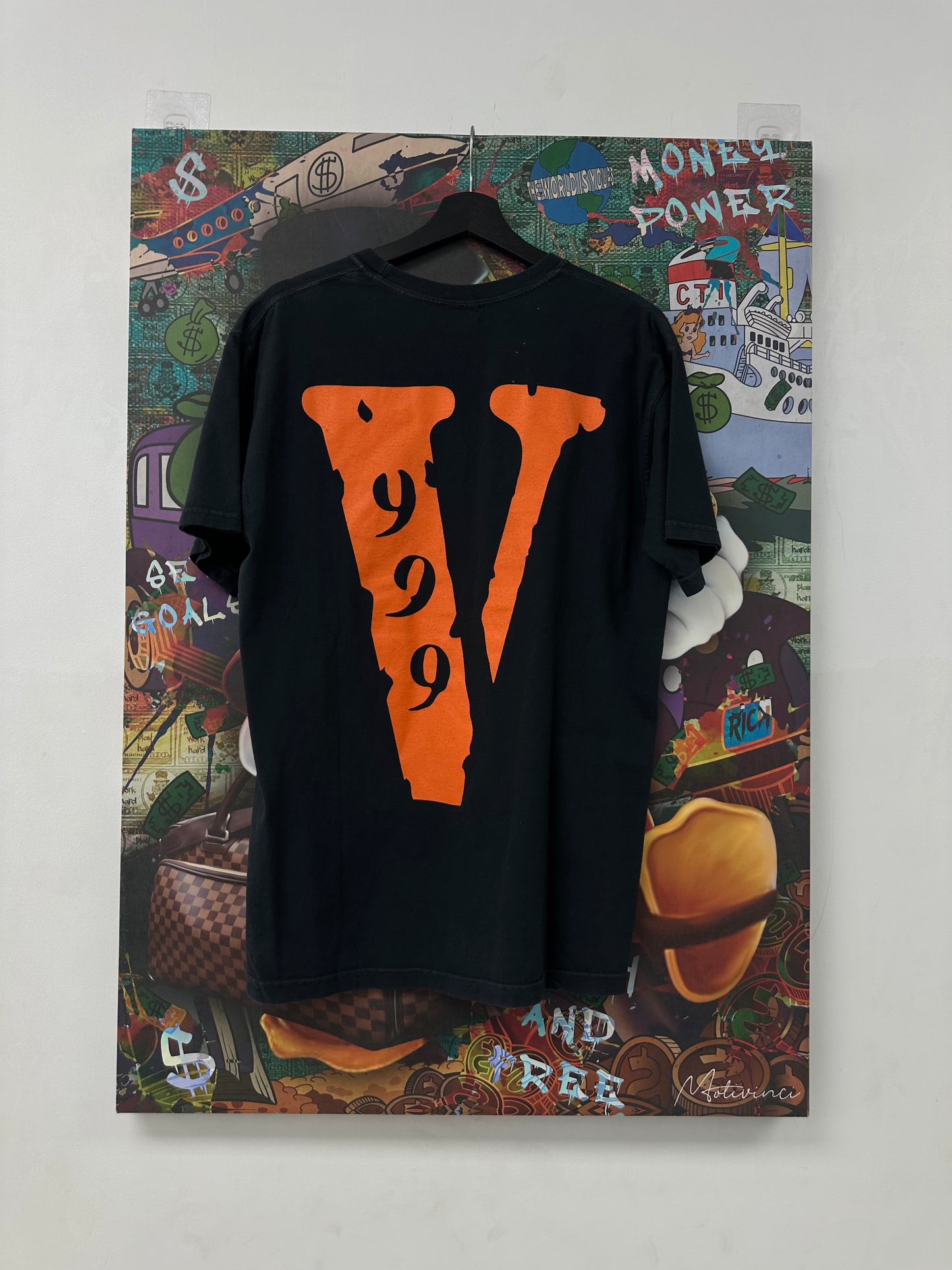 Vlone Black Orange Friends Tee Used Medium N/A