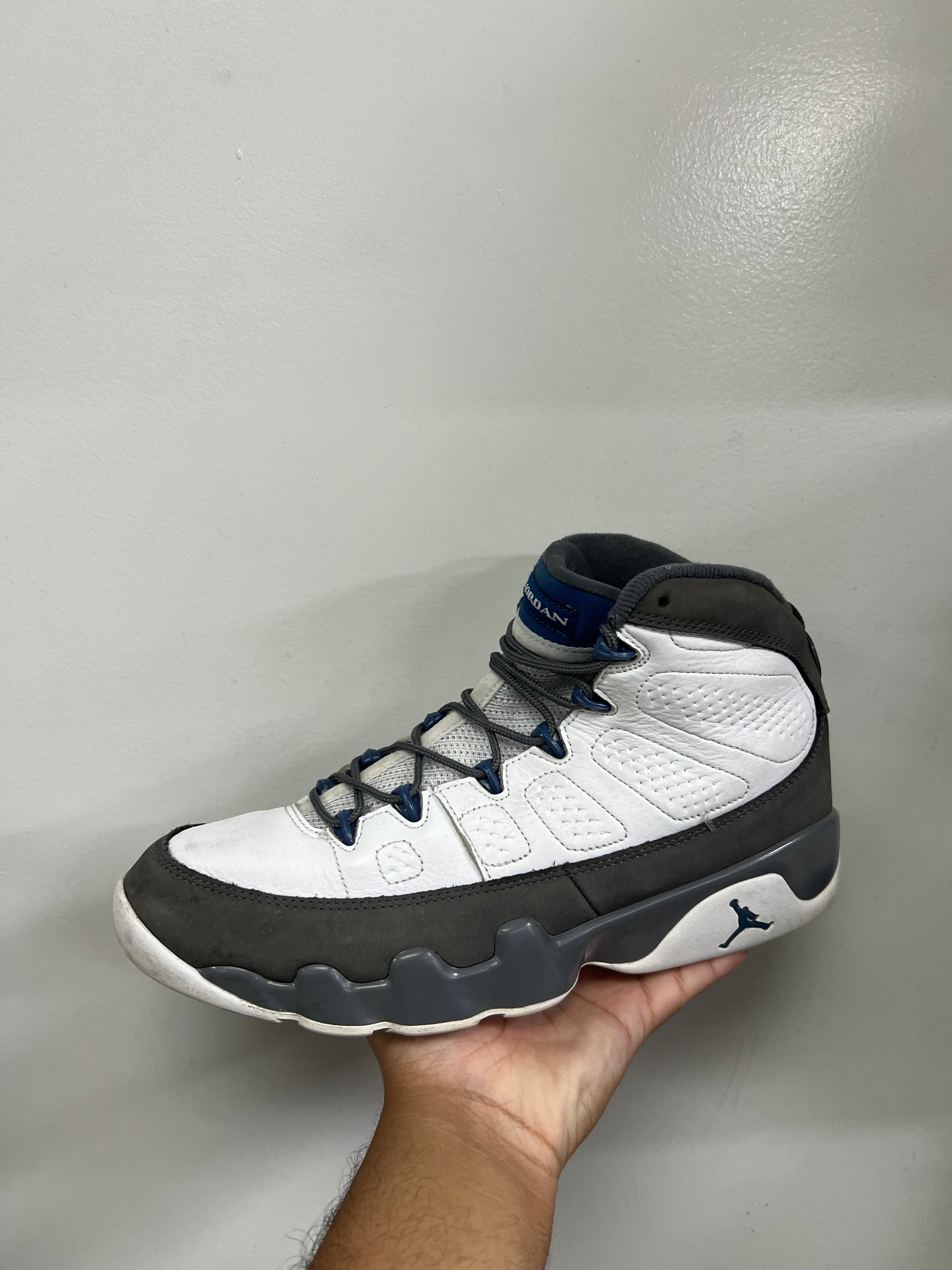 Jordan 9 Flint Grey French Blue Sneakers