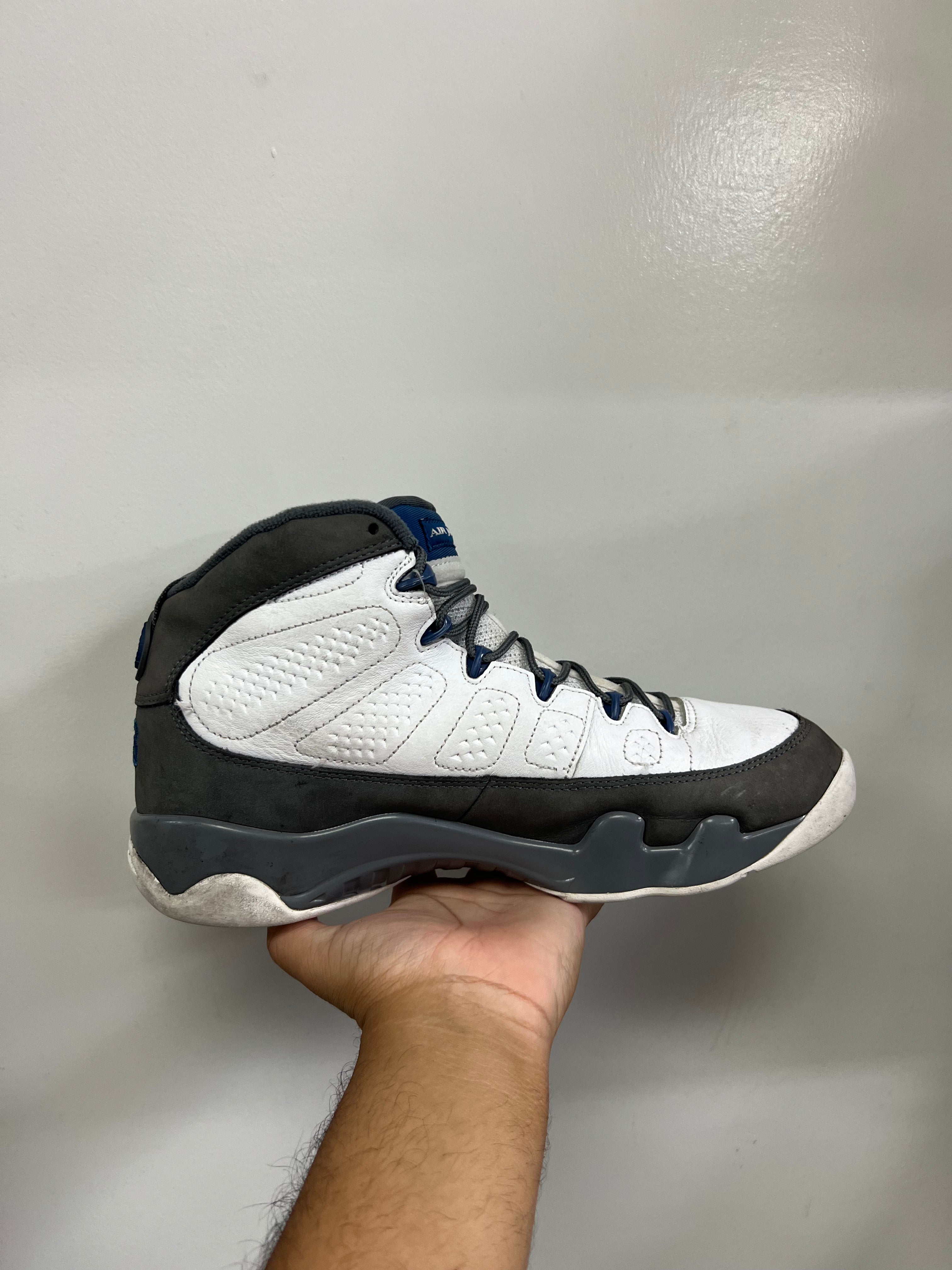 Jordan 9 Flint Grey French Blue Sneakers