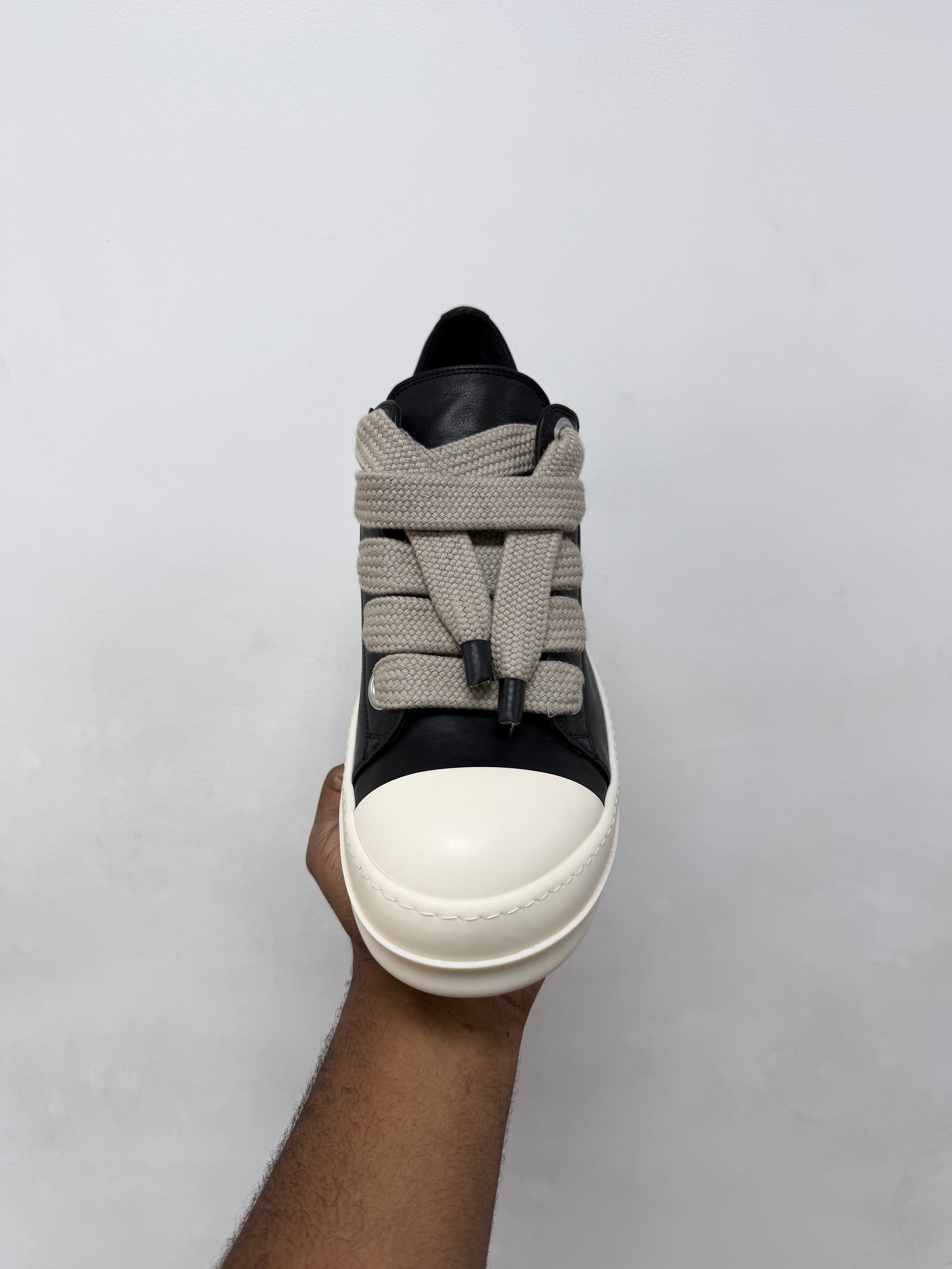 Rick Owens Black & Milk 'Mainline' Jumbo Lace Ramone Low Sneakers