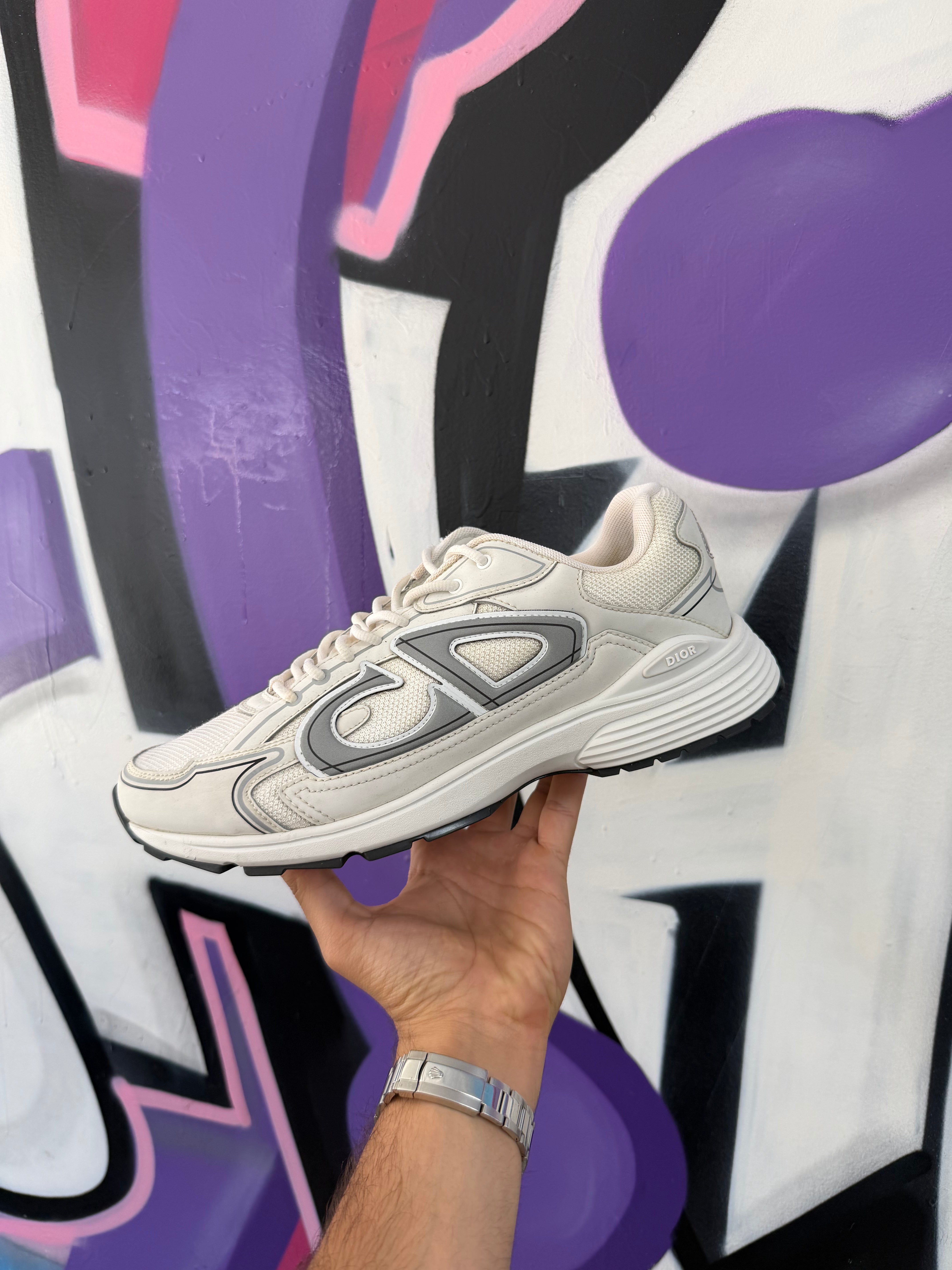 Dior B30 White White Silver Sneakers