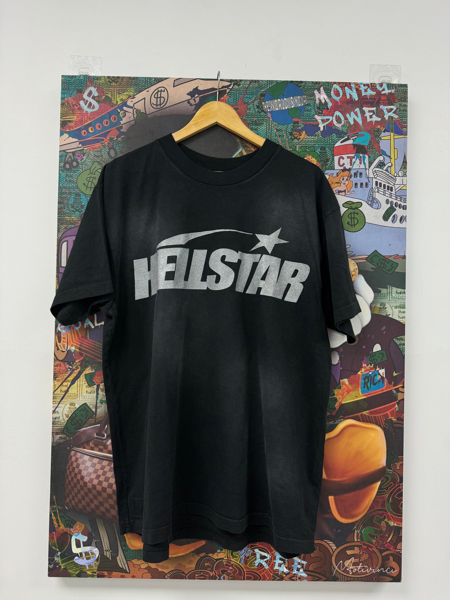 Hellstar Classic Logo Tee glitter New Large In Plastic