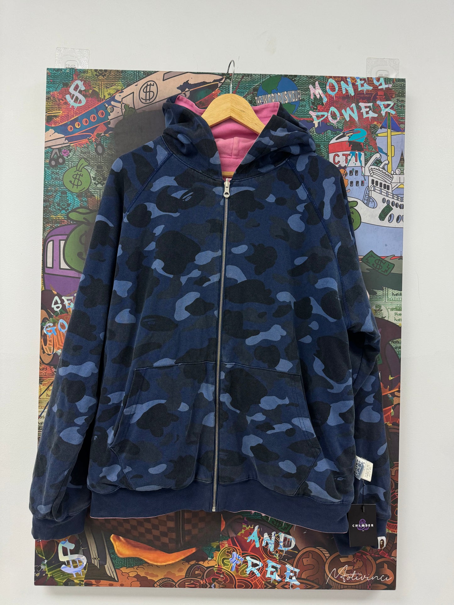 Bape Hoodie Blue Pink Reversable  Used LarGe N/A