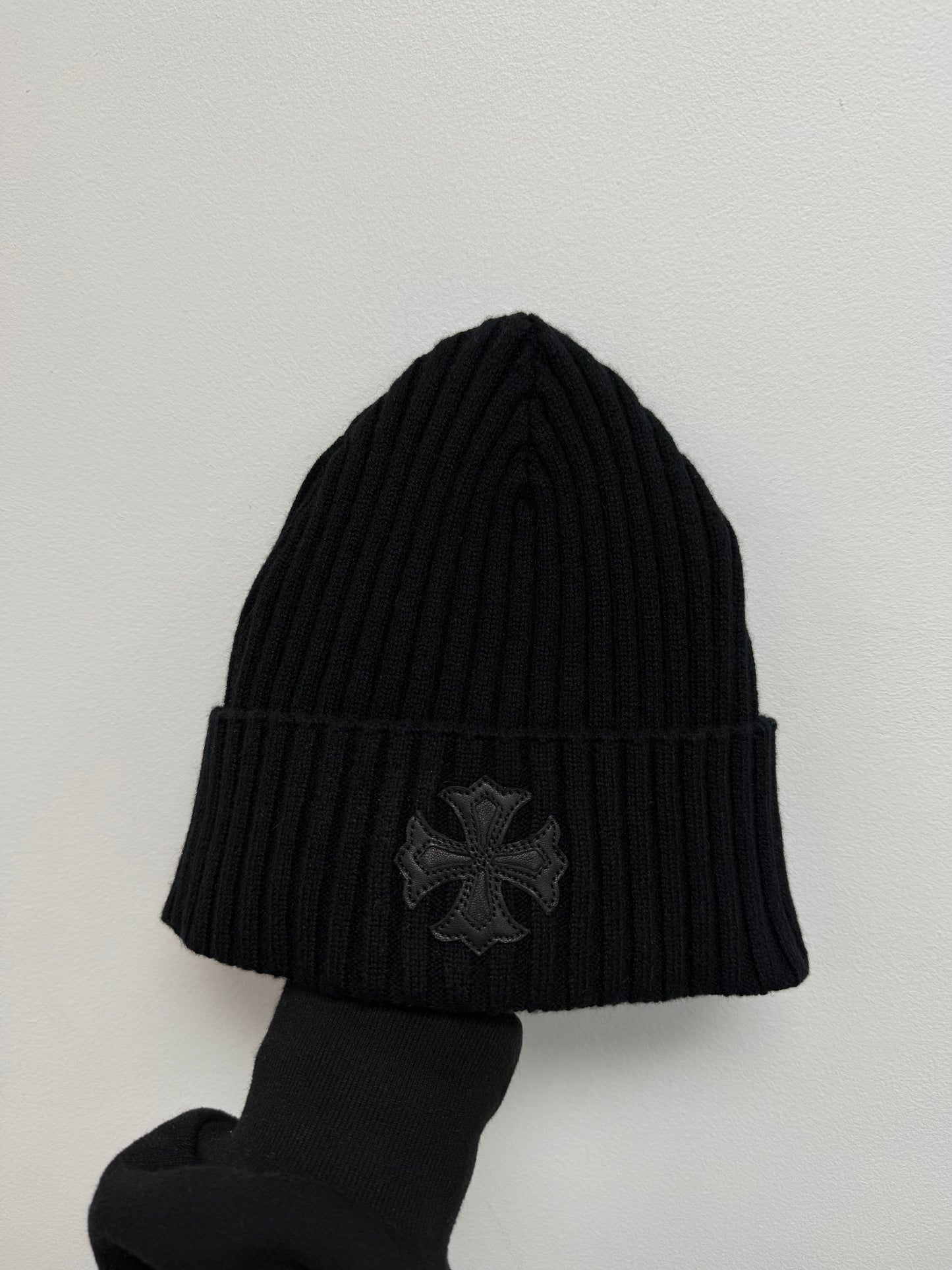 Chrome Hearts Black Cashmere Plus Patch Beanie
