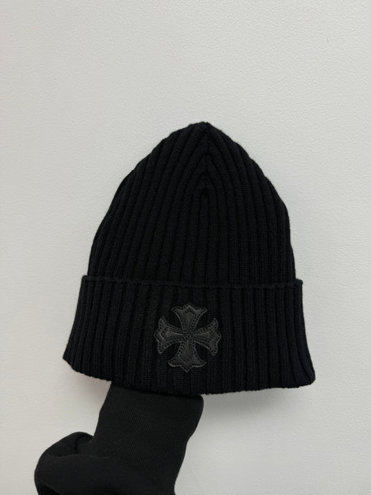 Chrome Hearts Black Cashmere Plus Patch Beanie