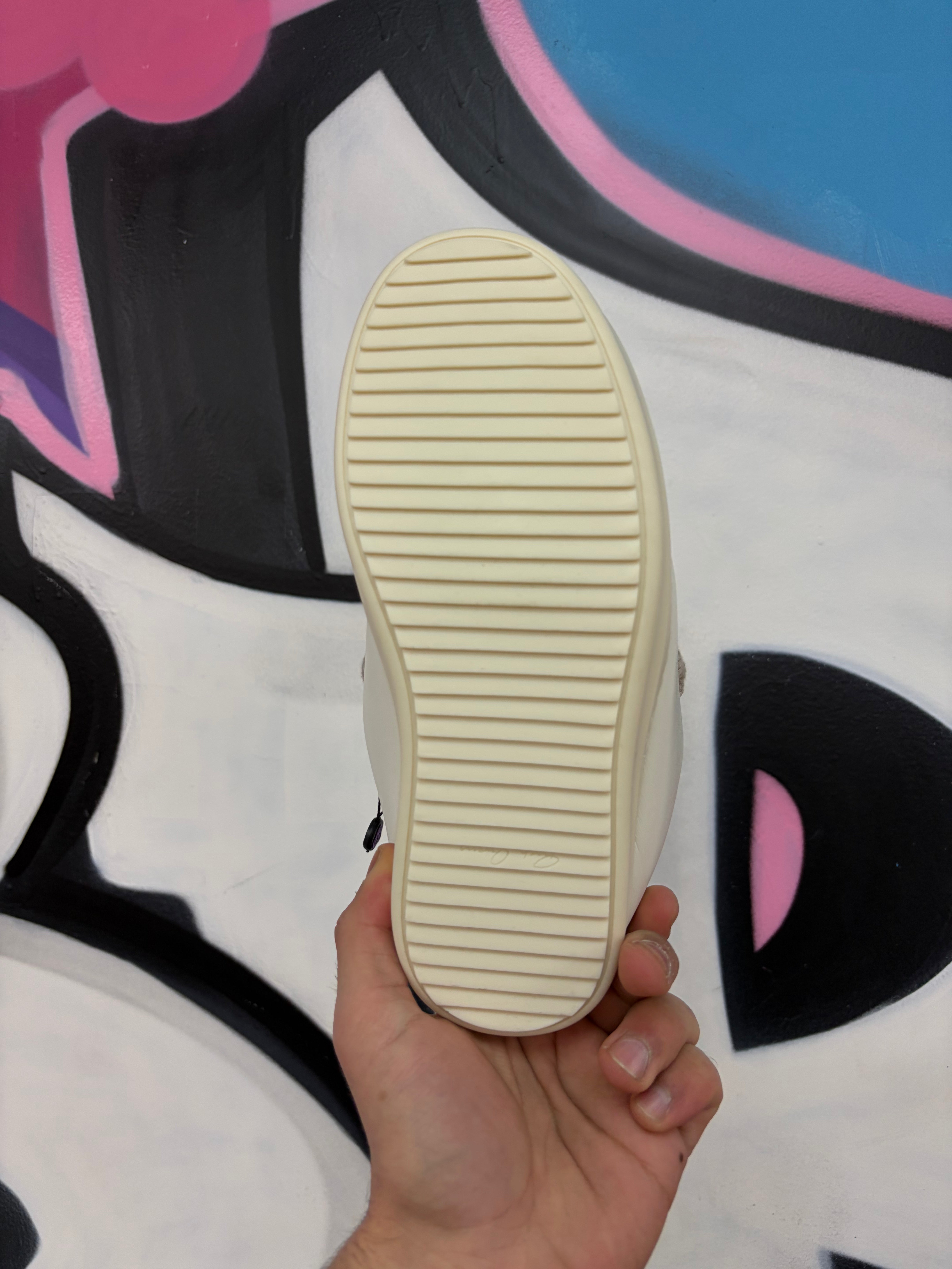 Rick Owens Padded Jumbo Lace Low White Milk Sneakers