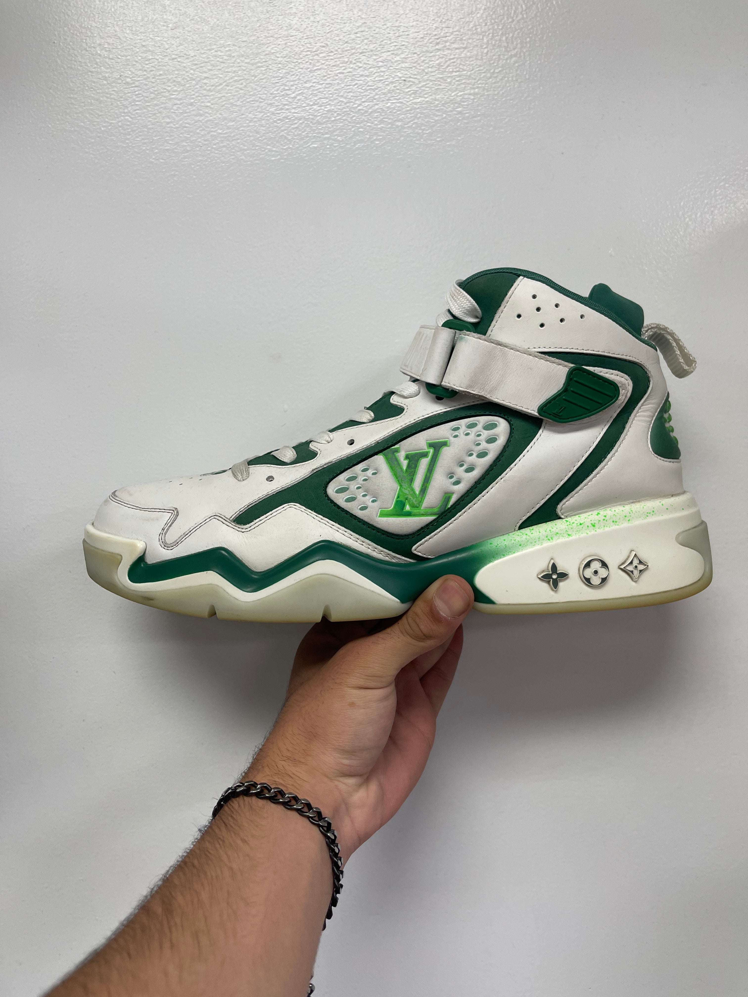 Louis Vuitton Green White Trainer 2 Sneakers