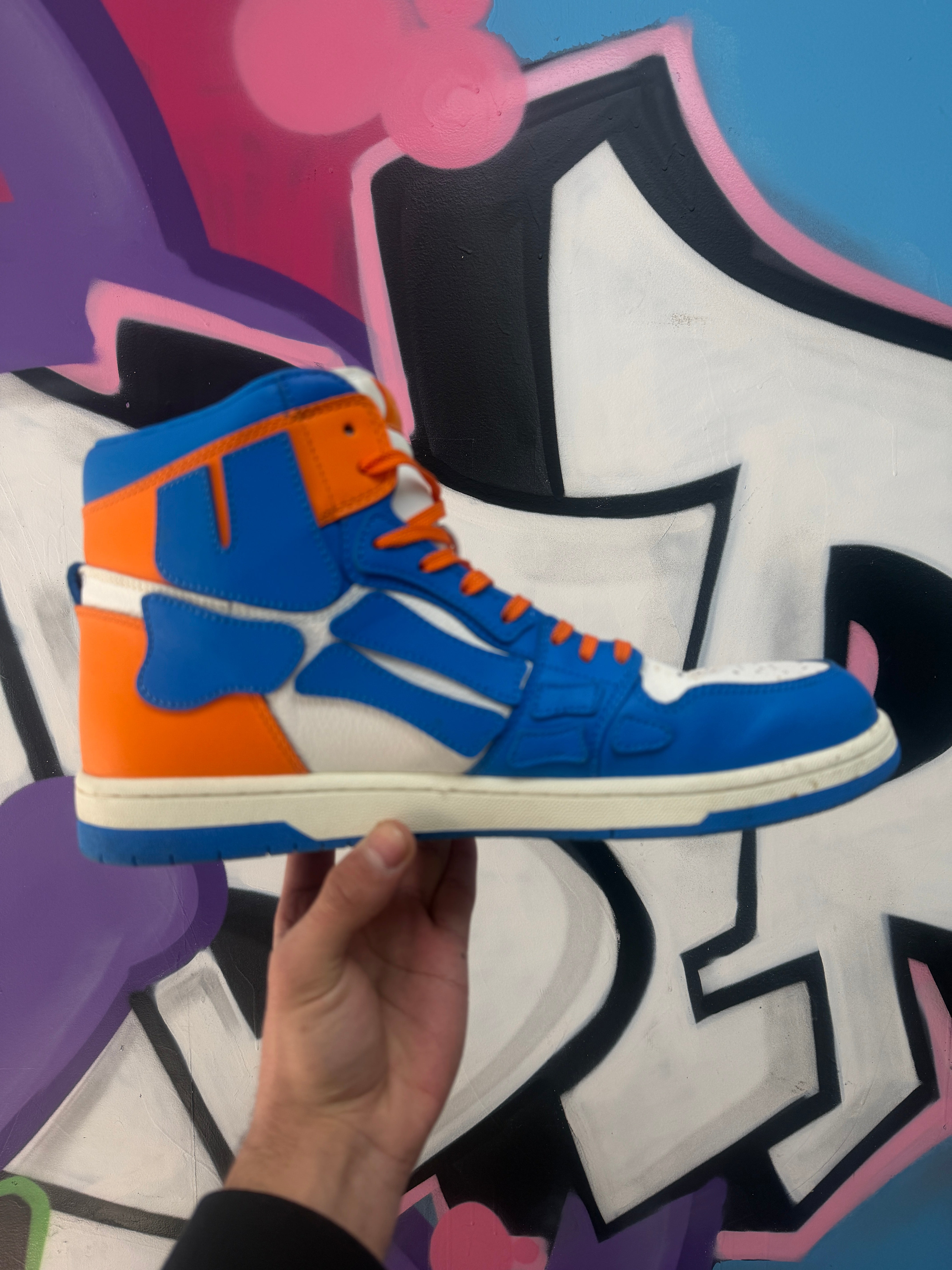 Amiri Blue Orange Skel Top High Sneakers