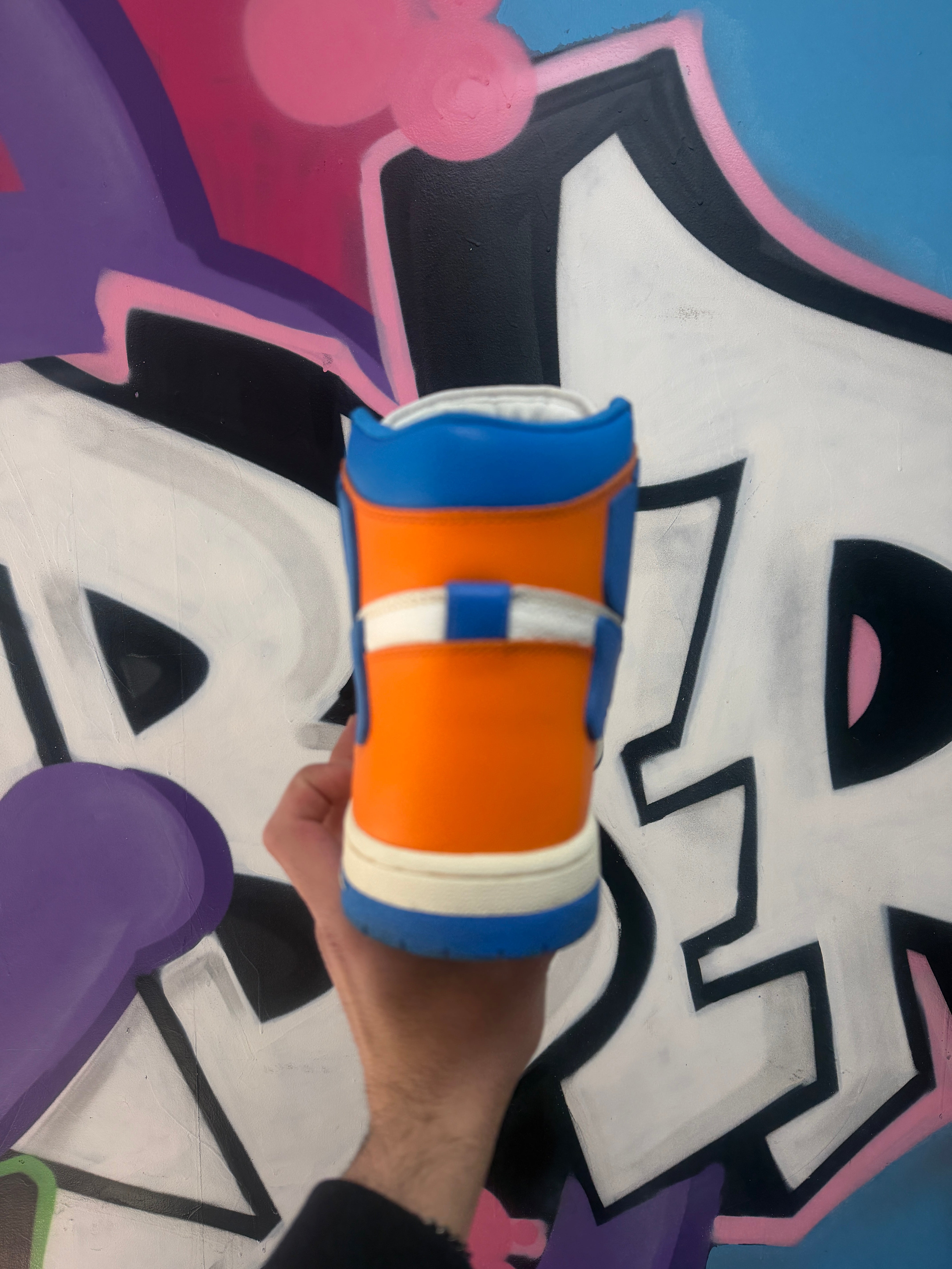 Amiri Blue Orange Skel Top High Sneakers