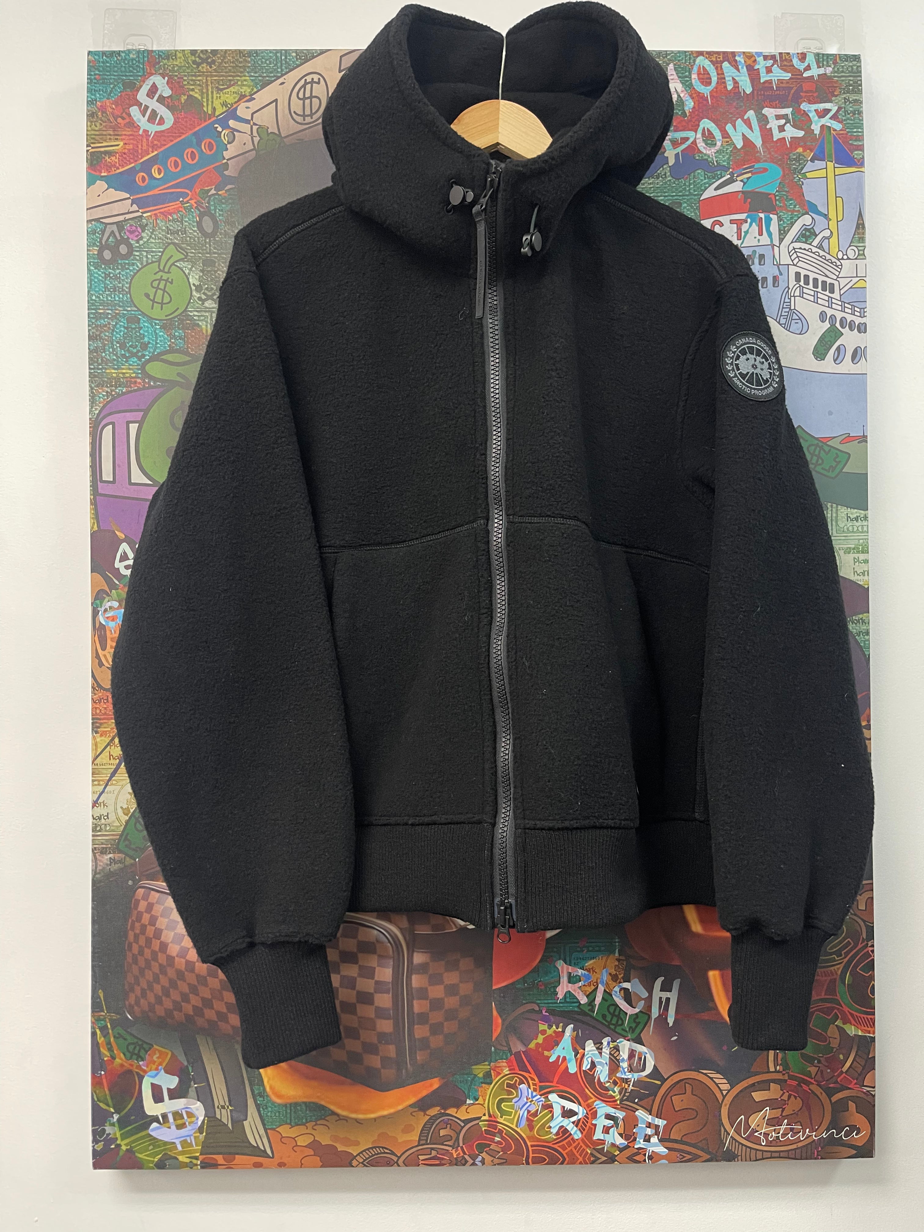 Canada Goose Black Chilliwack Fleece Bomber Zip Up