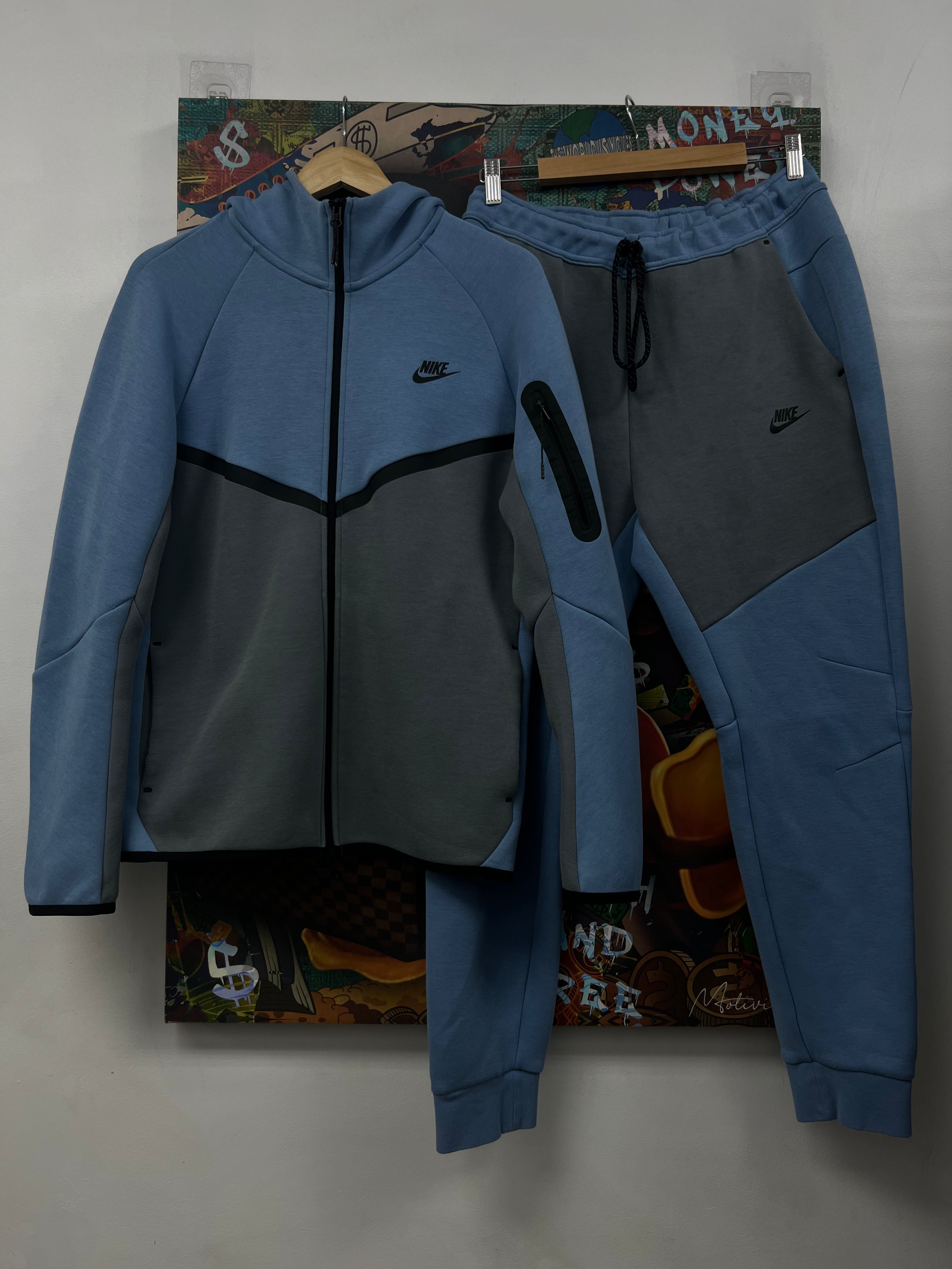 Nike Powder Blue Grey Tech Sweatsuit