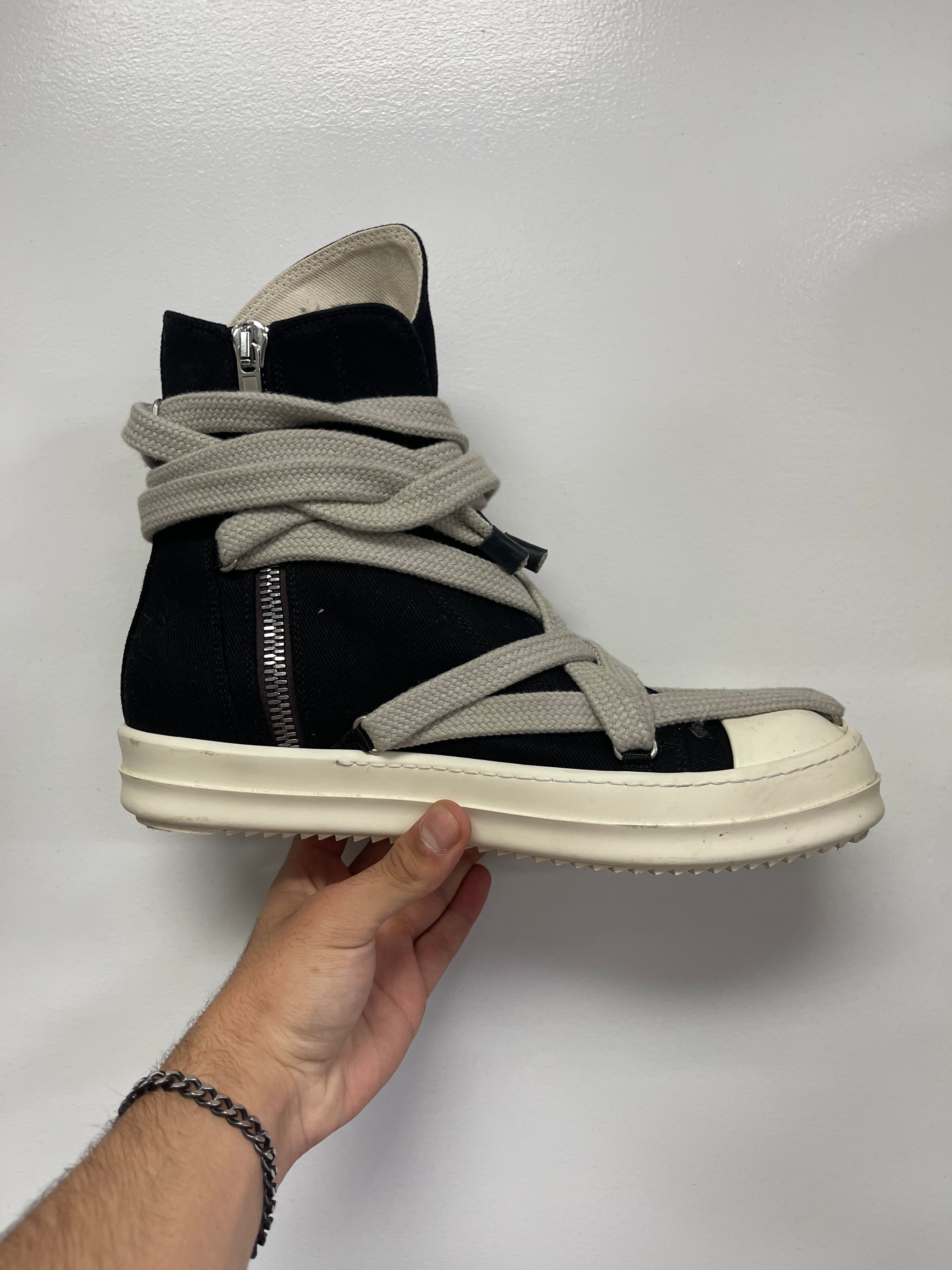 Rick Owens Black Hexa Jumbo Lace Ramone High Sneakers