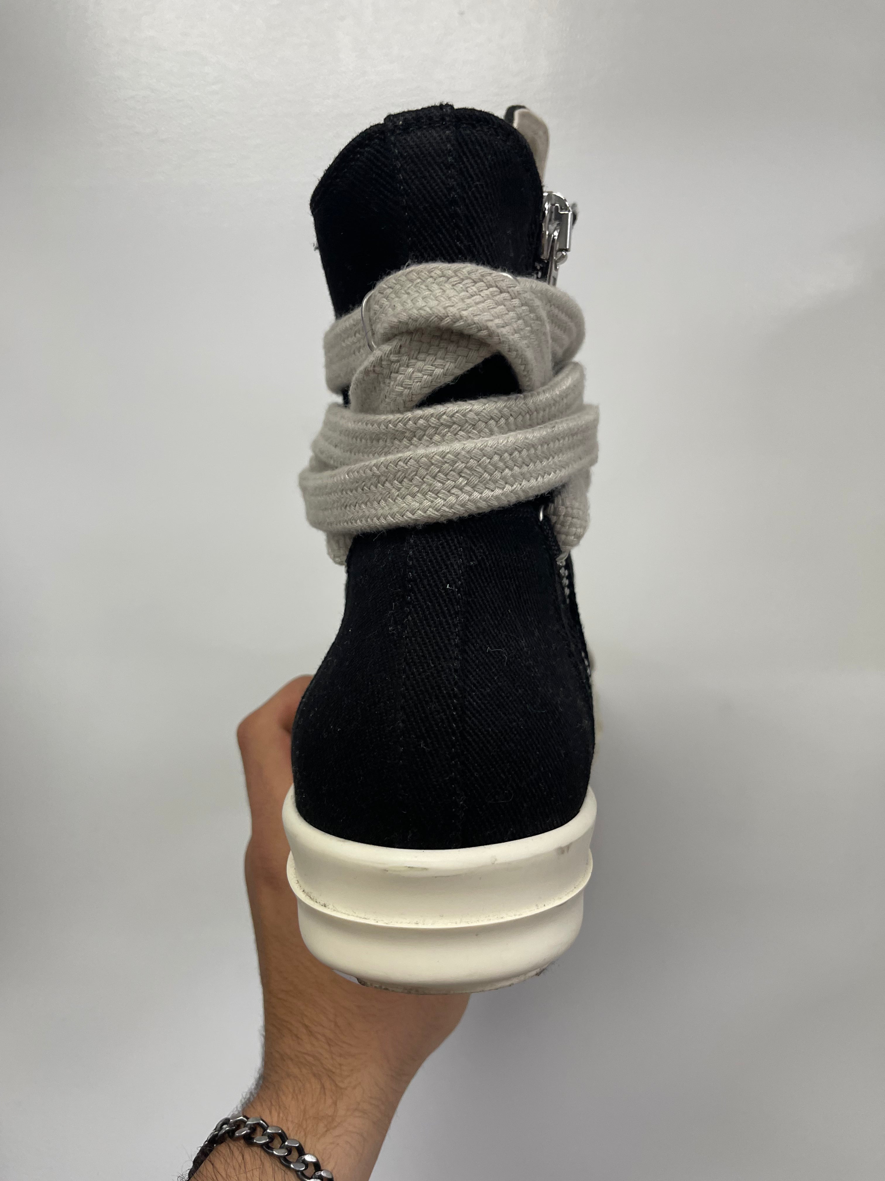 Rick Owens Black Hexa Jumbo Lace Ramone High Sneakers