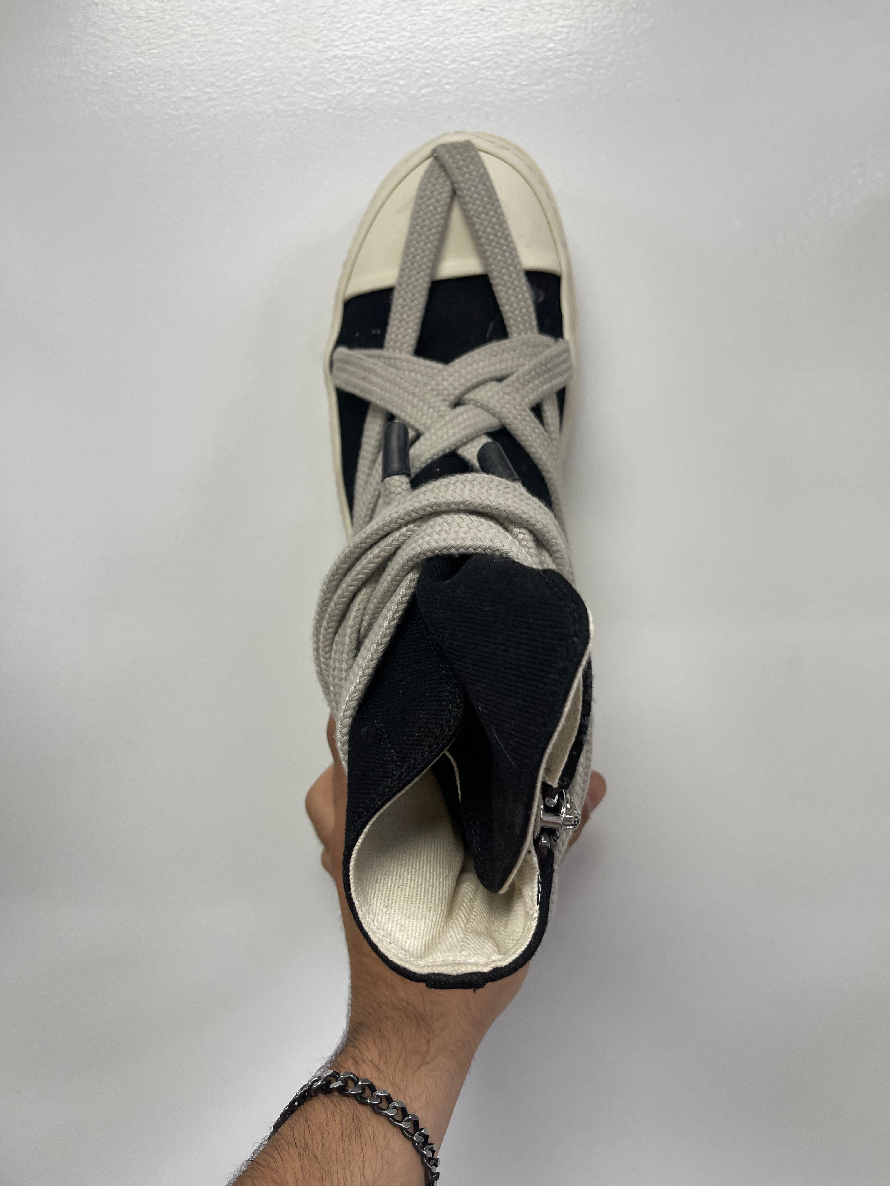Rick Owens Black Hexa Jumbo Lace Ramone High Sneakers