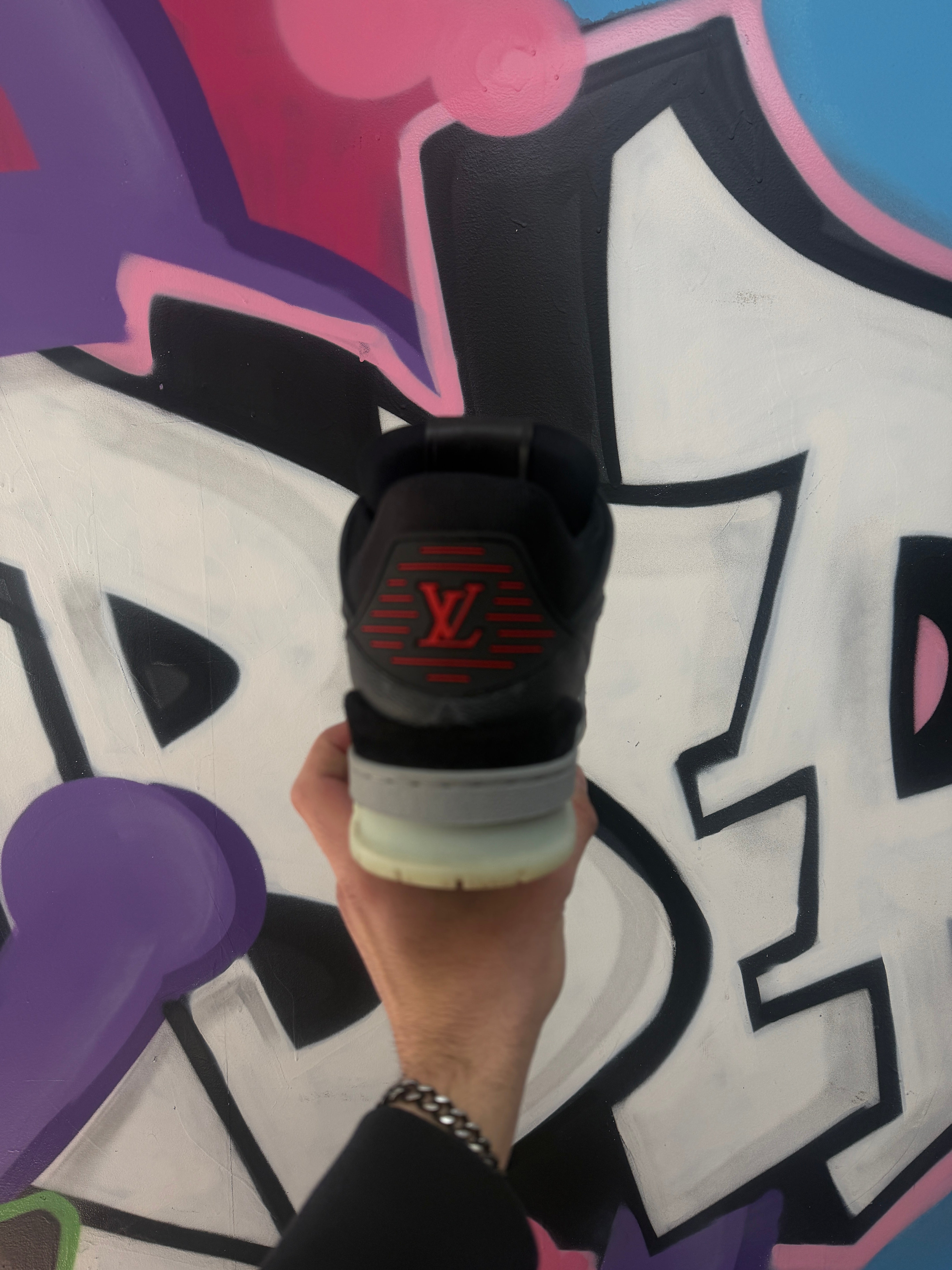 Louis Vuitton Black Monogram Mid Trainer Sneakers