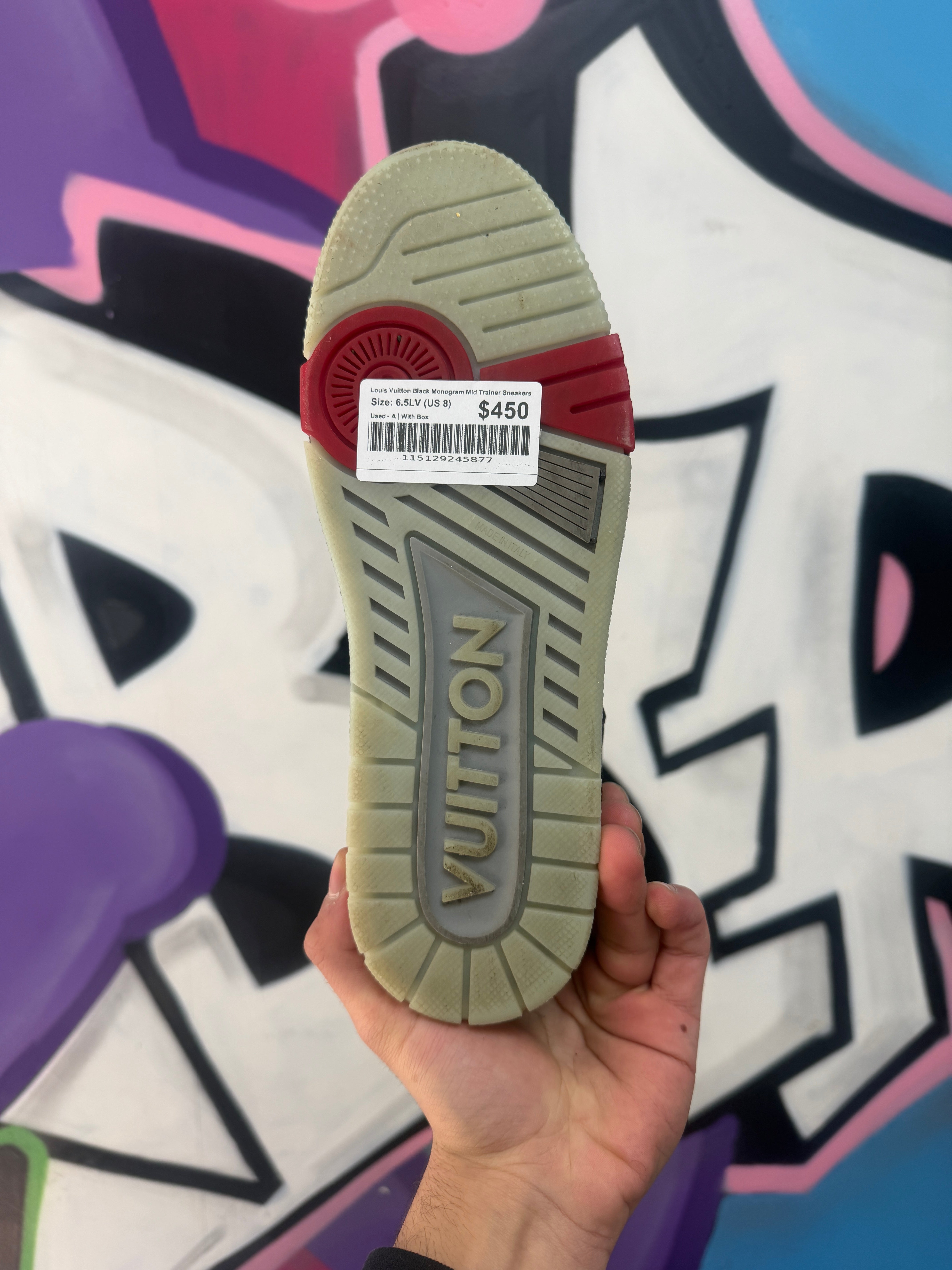 Louis Vuitton Black Monogram Mid Trainer Sneakers