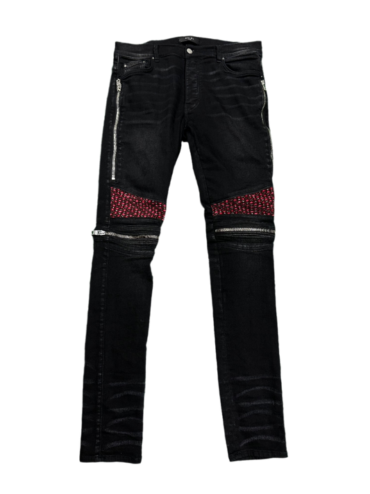 Amiri MX2 Black Cherry Patch Jeans