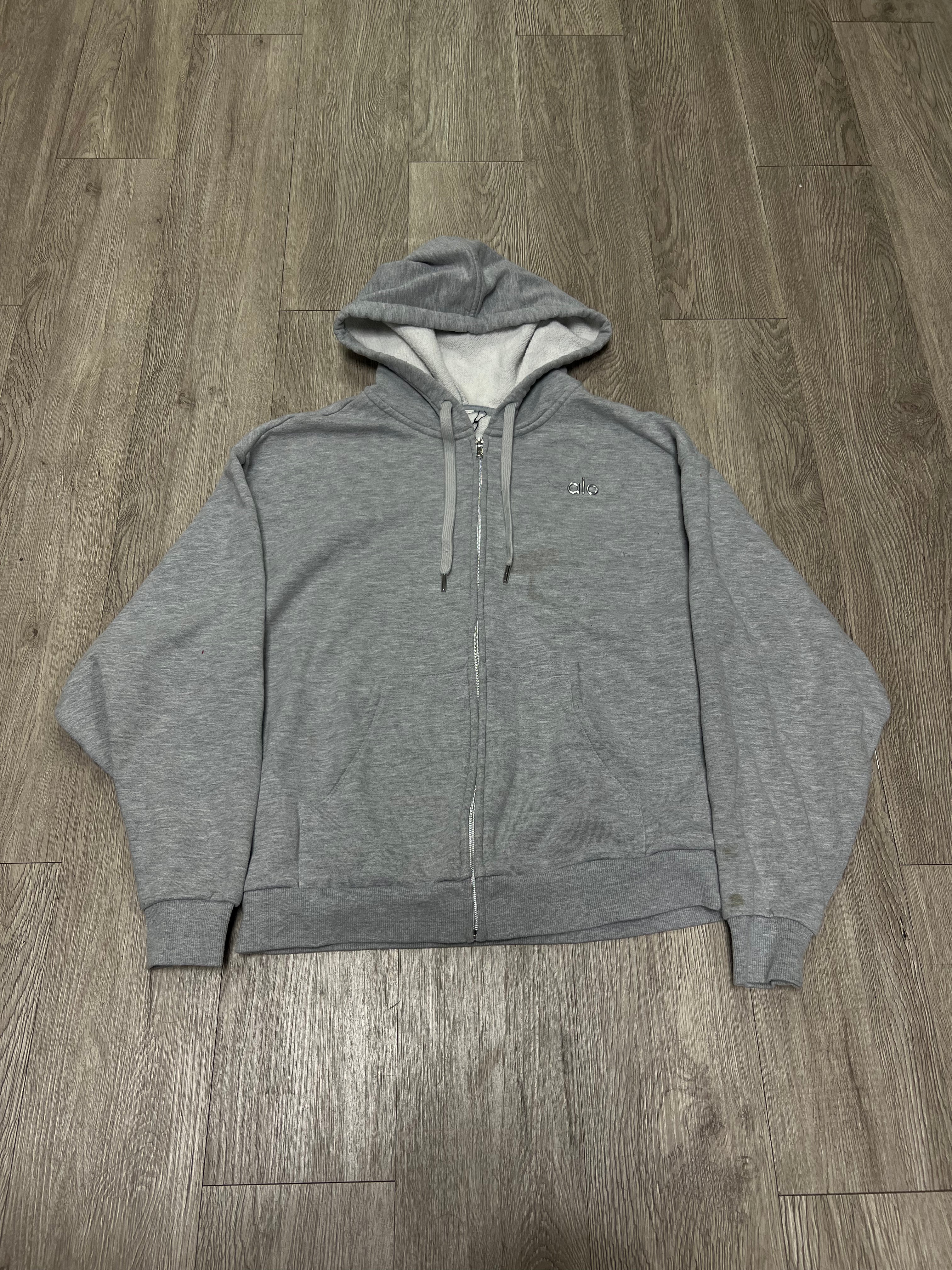 ALO Grey Accolade Zip Up