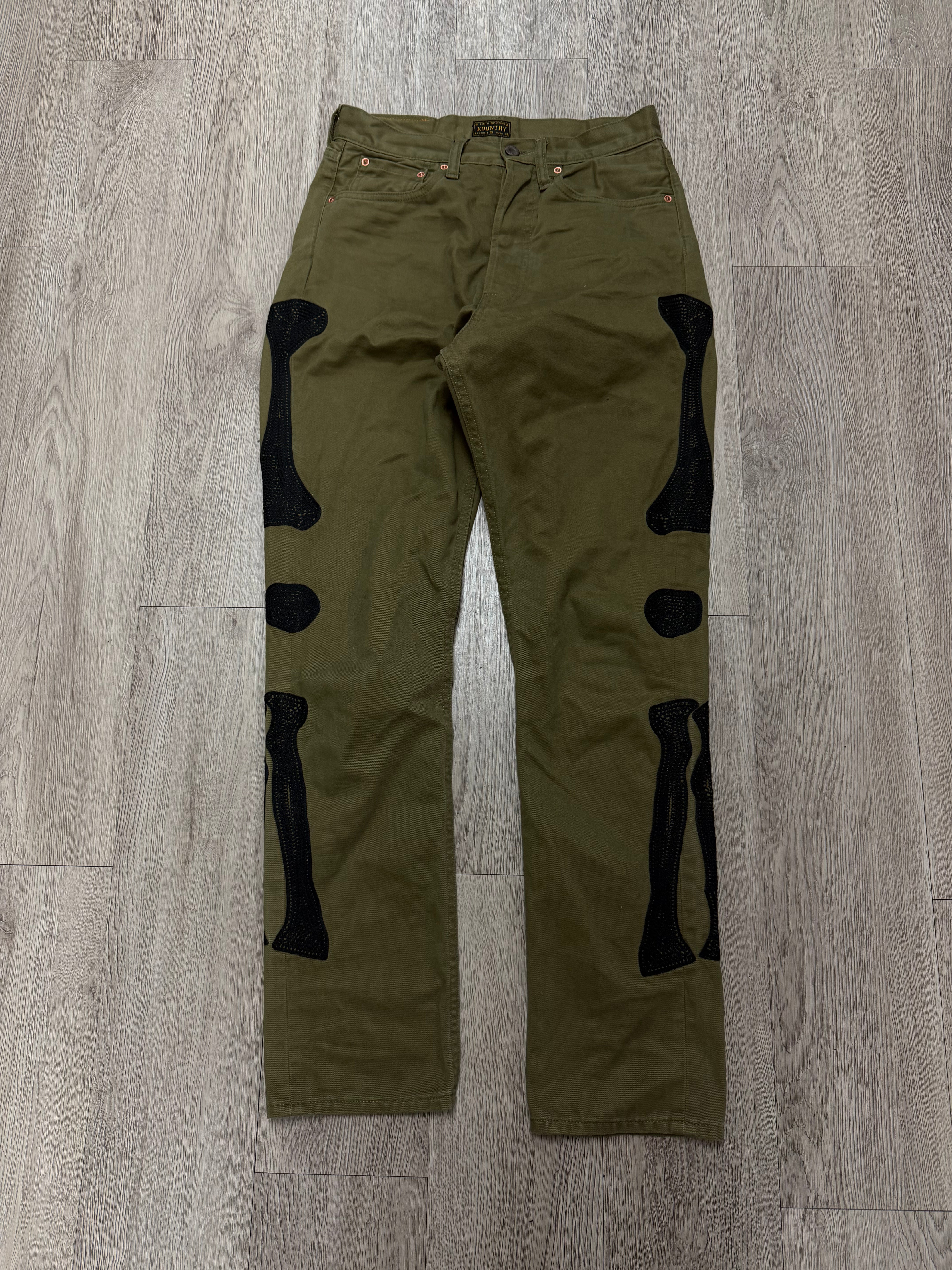 Kapital Olive Black Bones Jeans