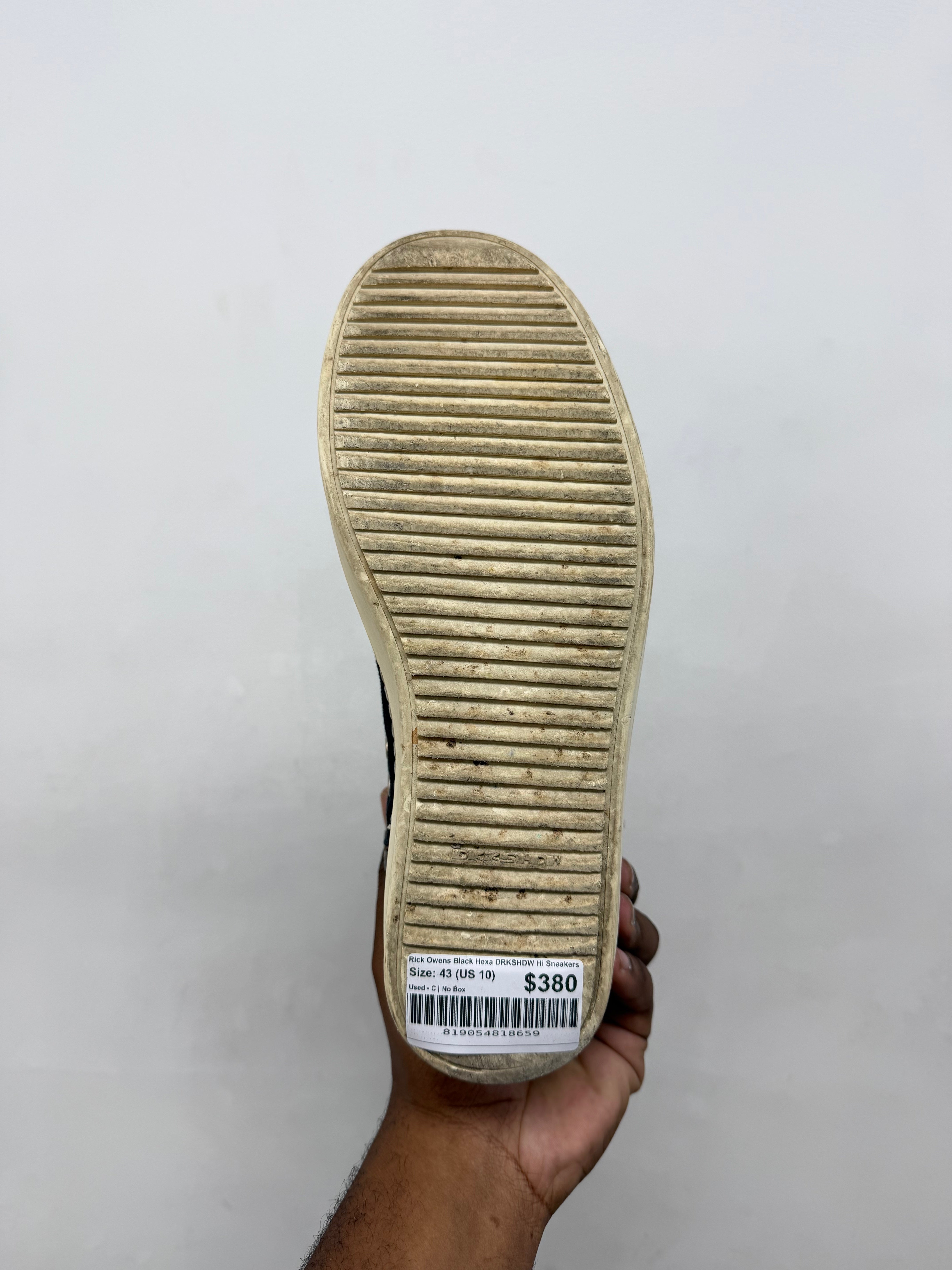 Rick Owens Black Hexa DRKSHDW Hi Sneakers