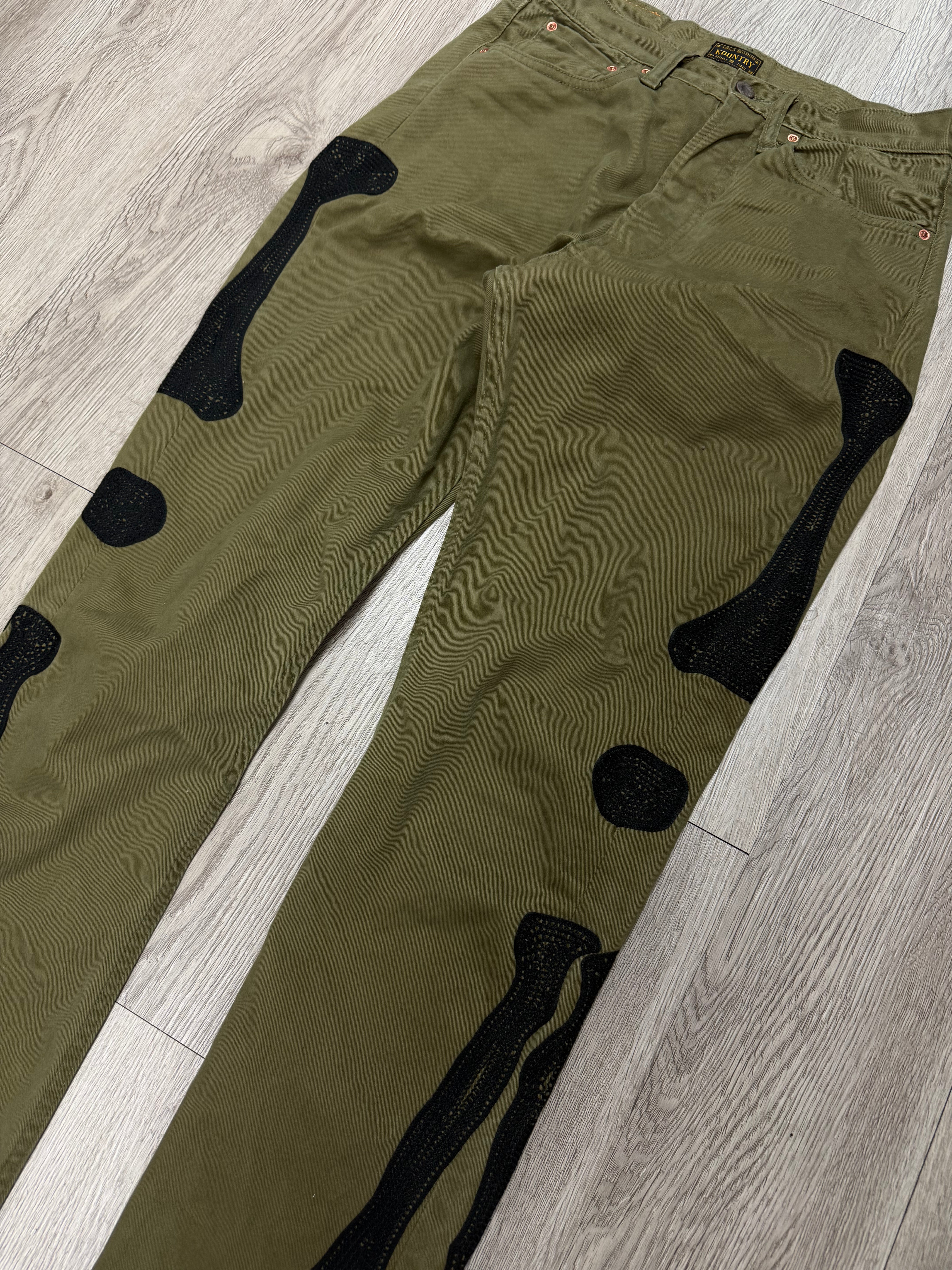 Kapital Olive Black Bones Jeans