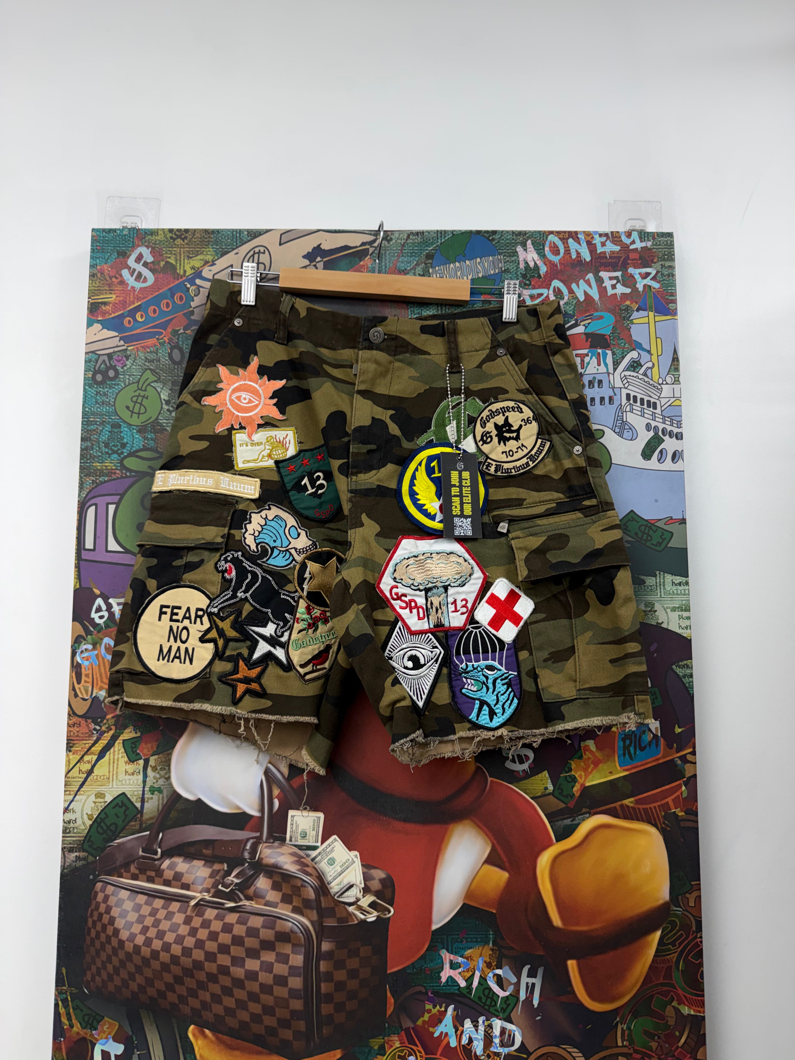 Godspeed Camo Patchwork Shorts