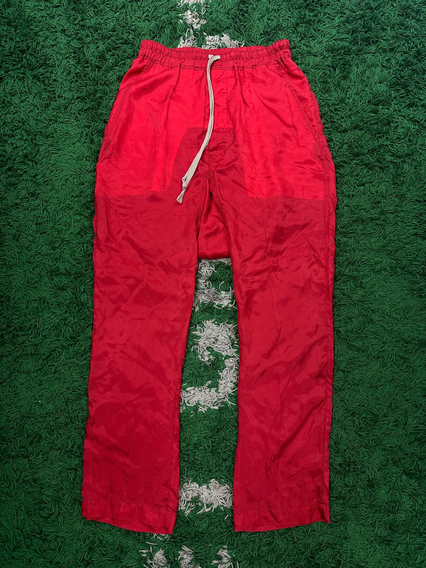 Rick Owens Drawstring Pants Red New 48 (Medium) With Tags