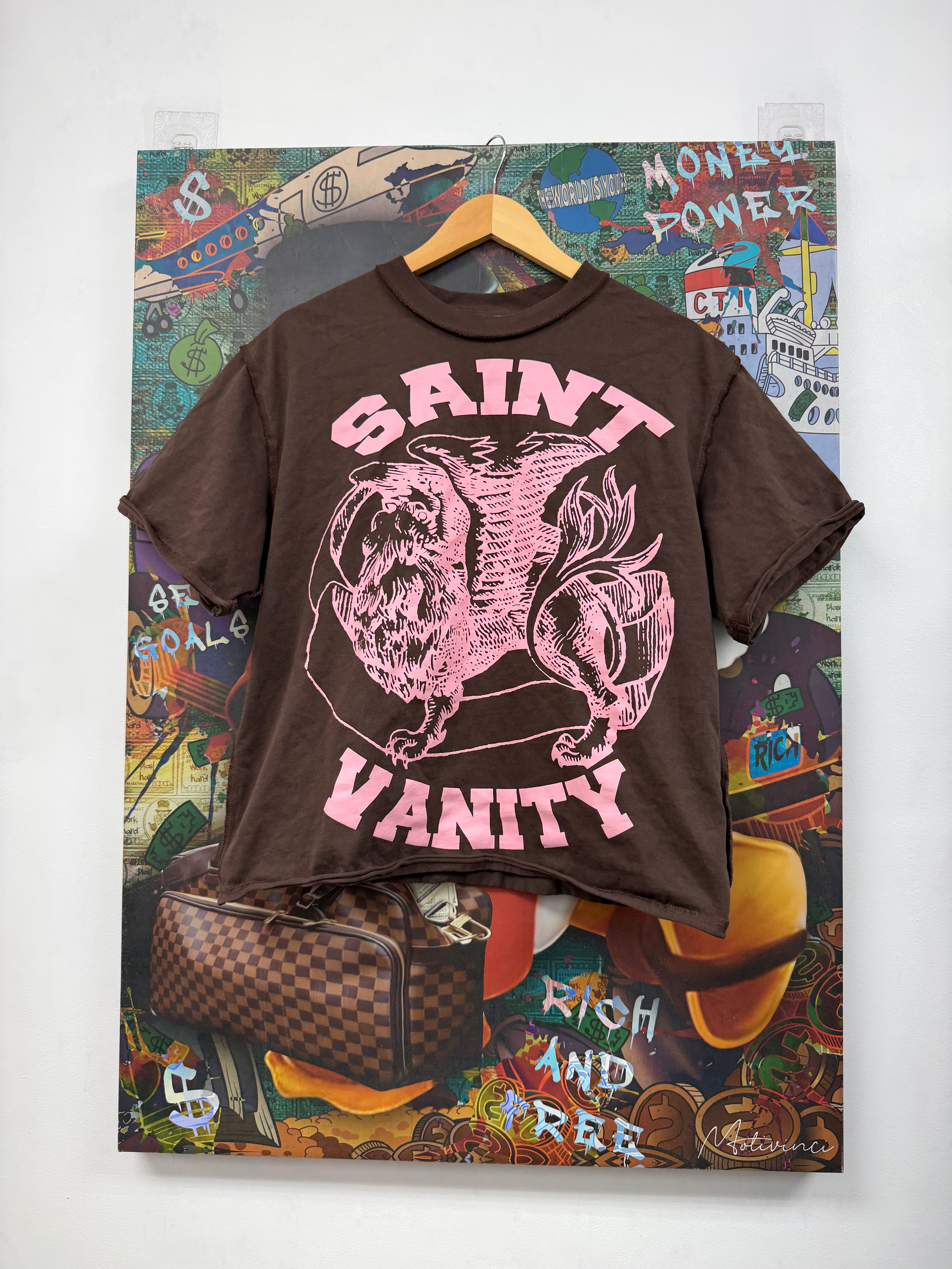 Saint Vanity Brown Pink Griffin Tee