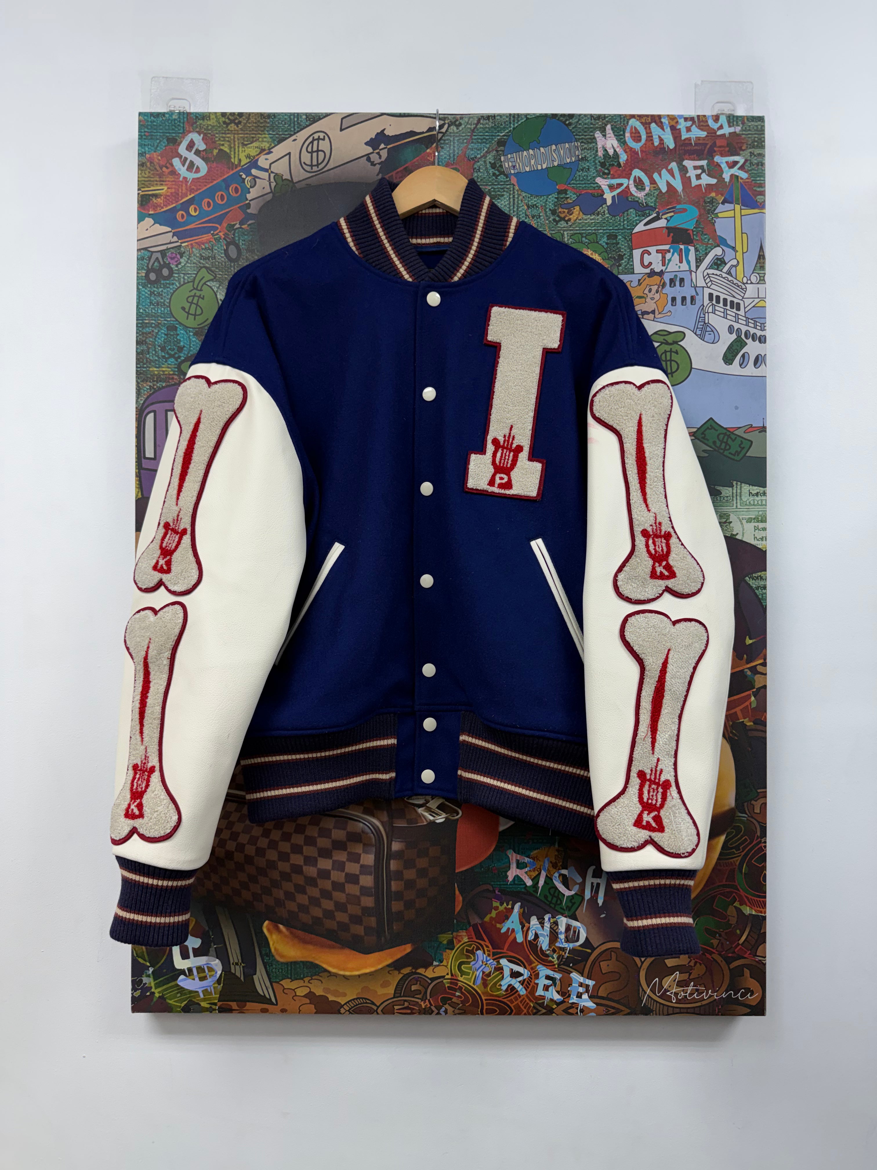 Kapital Blue Red Bone Varsity Jacket