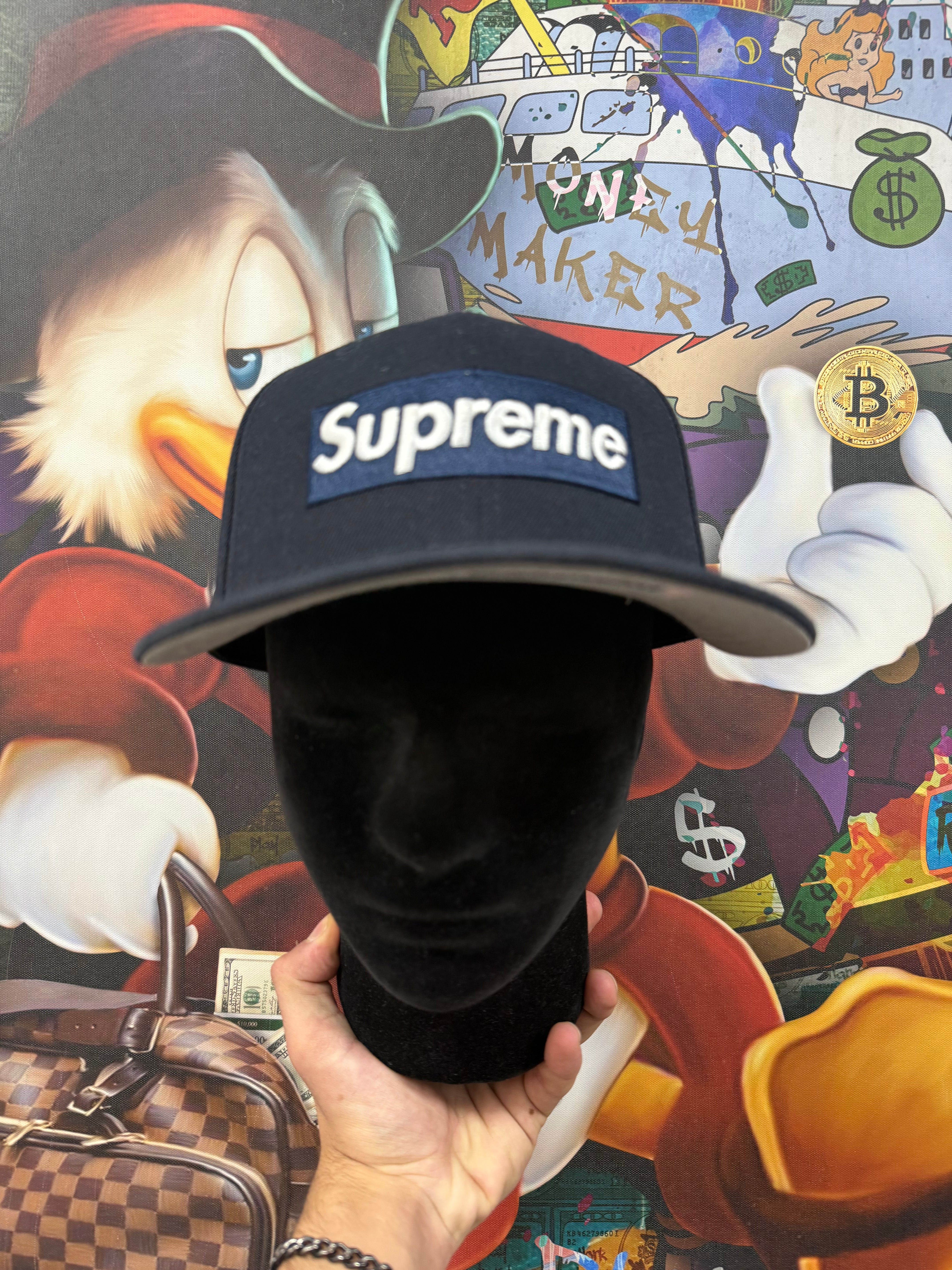 Supreme Navy Box Logo Hat
